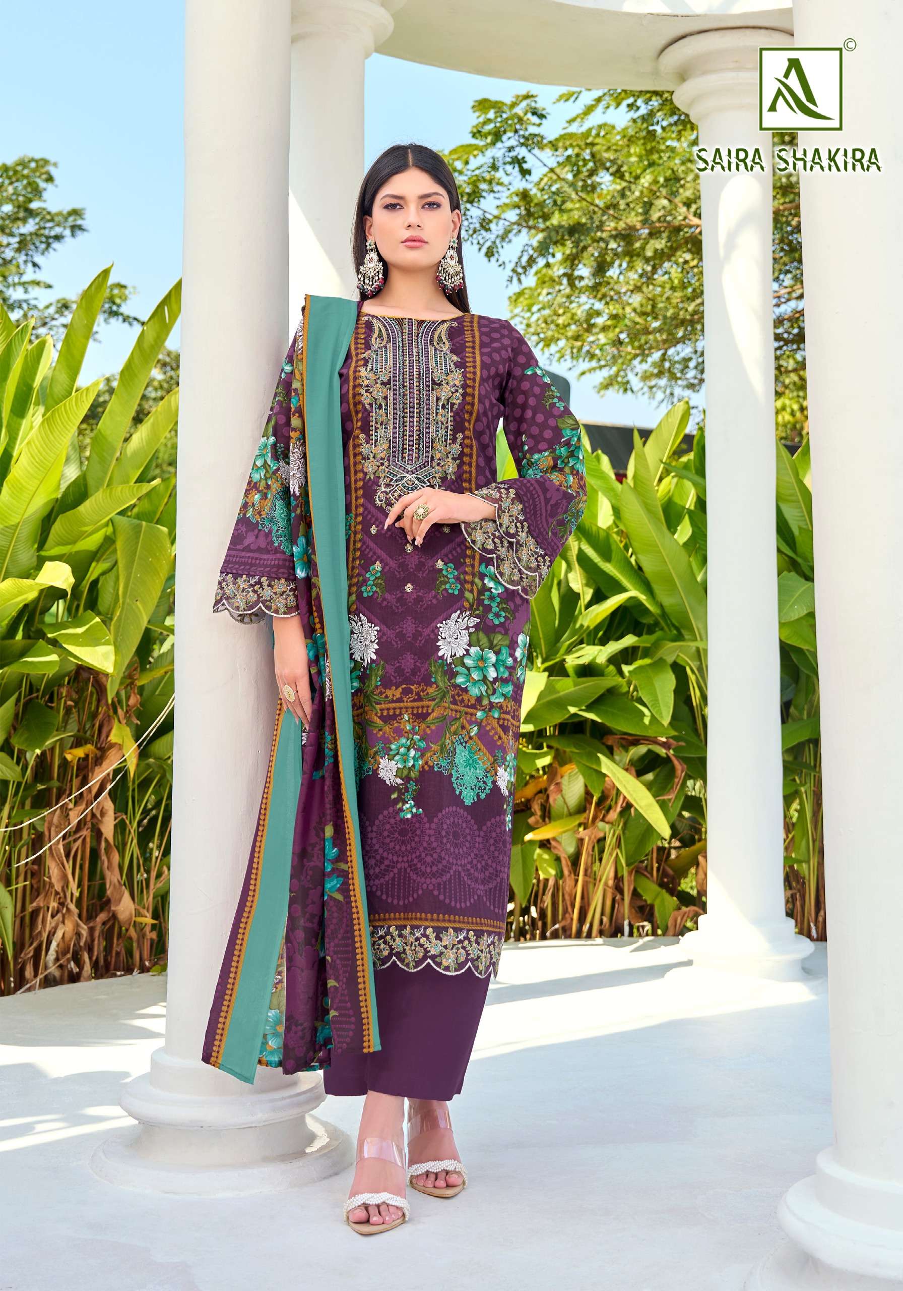 ALOK SUITS SAIRA SHAKIRA COTTON DIGITAL PAKISTANI PRINT WITH EMBROIDERY WORK SUIT