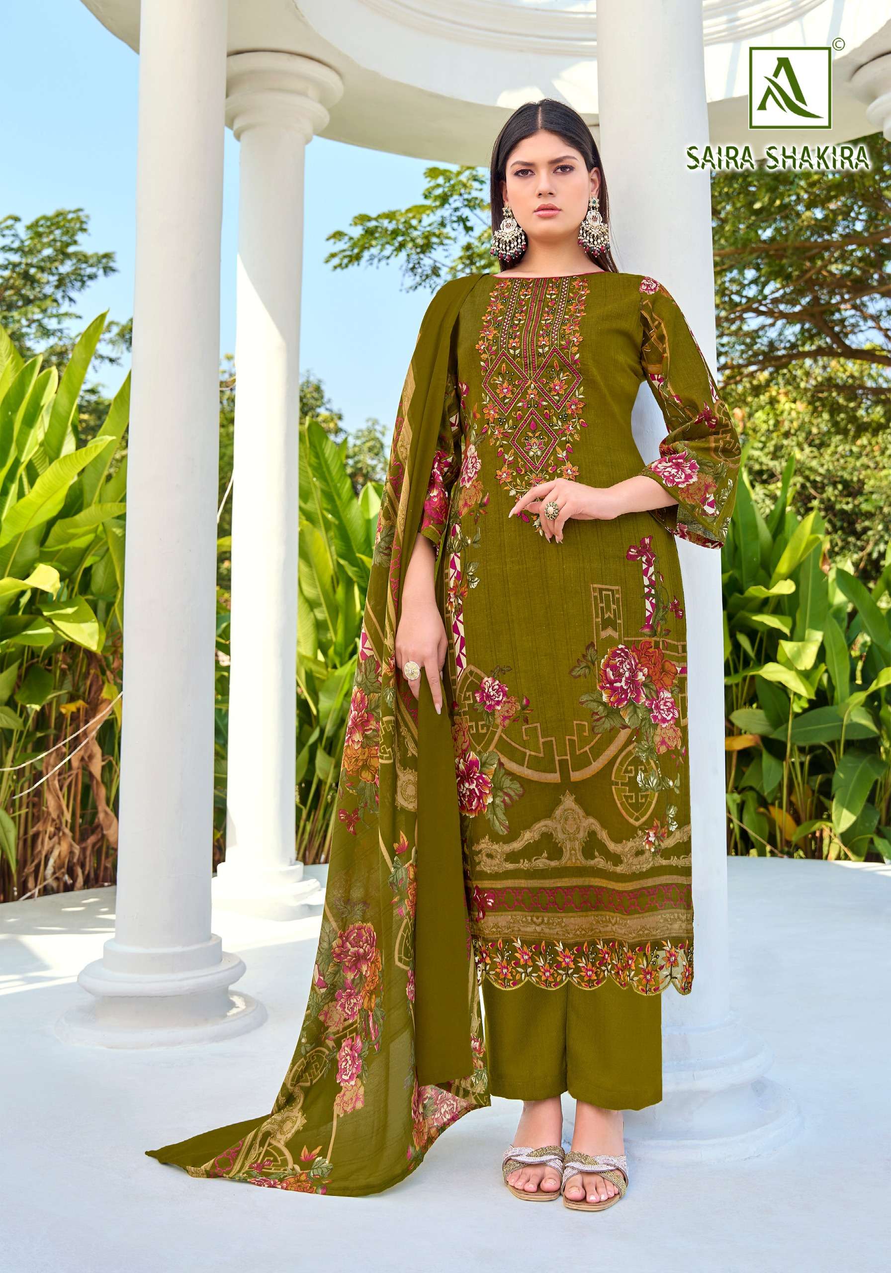 ALOK SUITS SAIRA SHAKIRA COTTON DIGITAL PAKISTANI PRINT WITH EMBROIDERY WORK SUIT