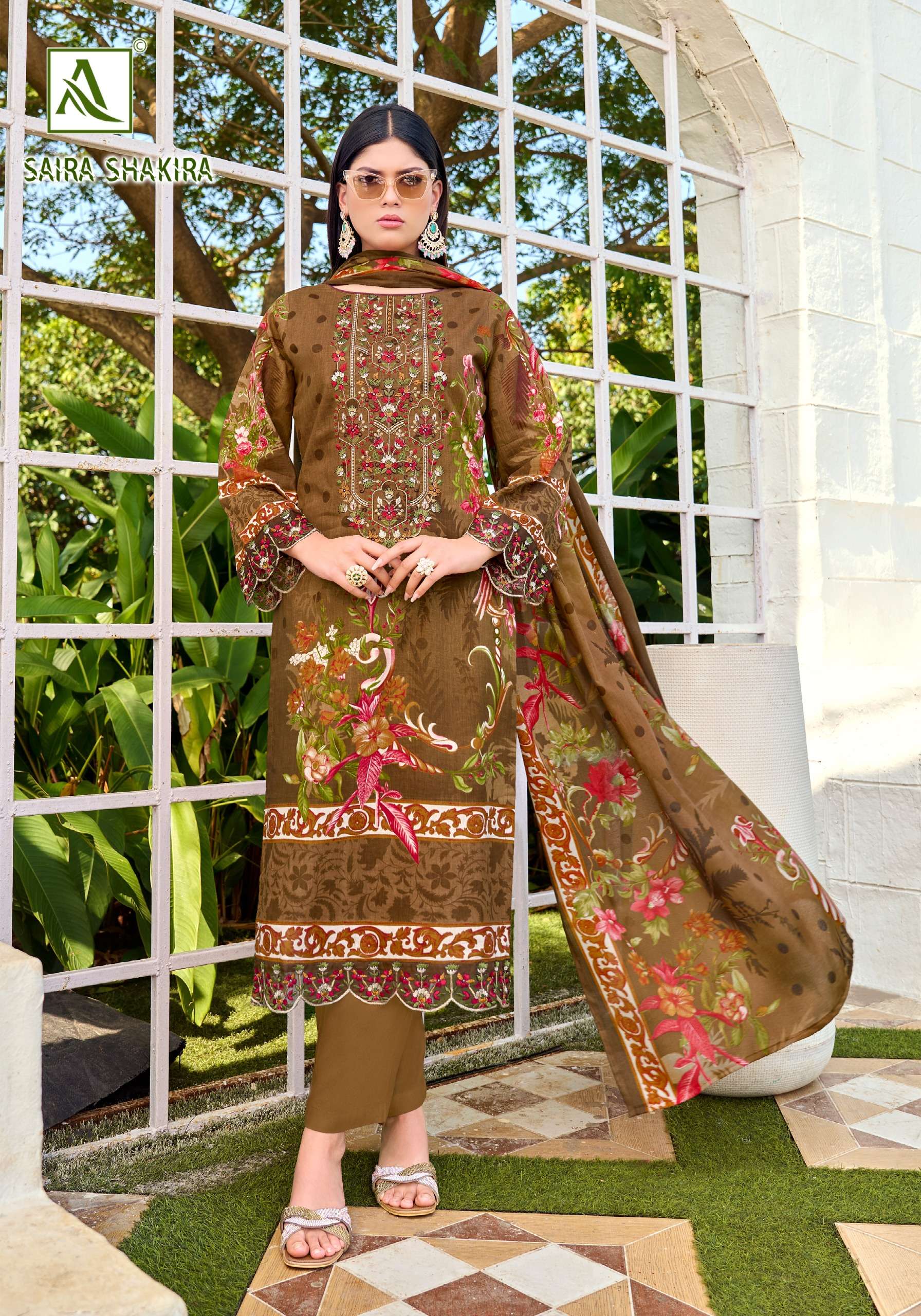ALOK SUITS SAIRA SHAKIRA COTTON DIGITAL PAKISTANI PRINT WITH EMBROIDERY WORK SUIT