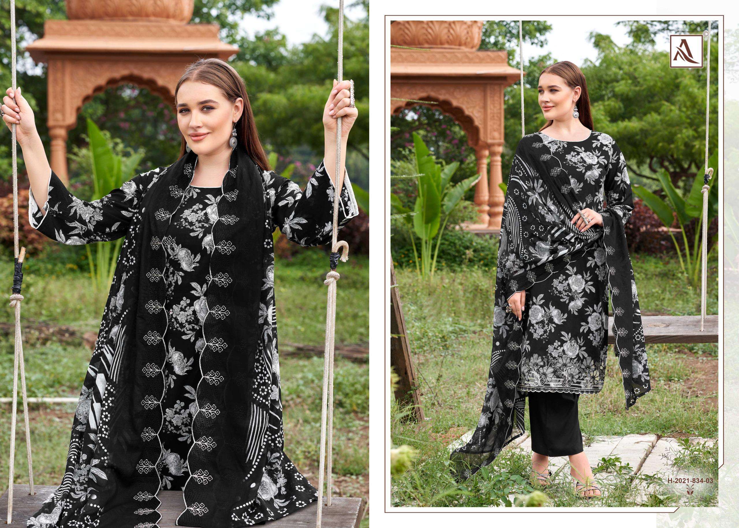 ALOK SUITS SAMIA COTTON PRINT WITH FANCY WORK SUIT