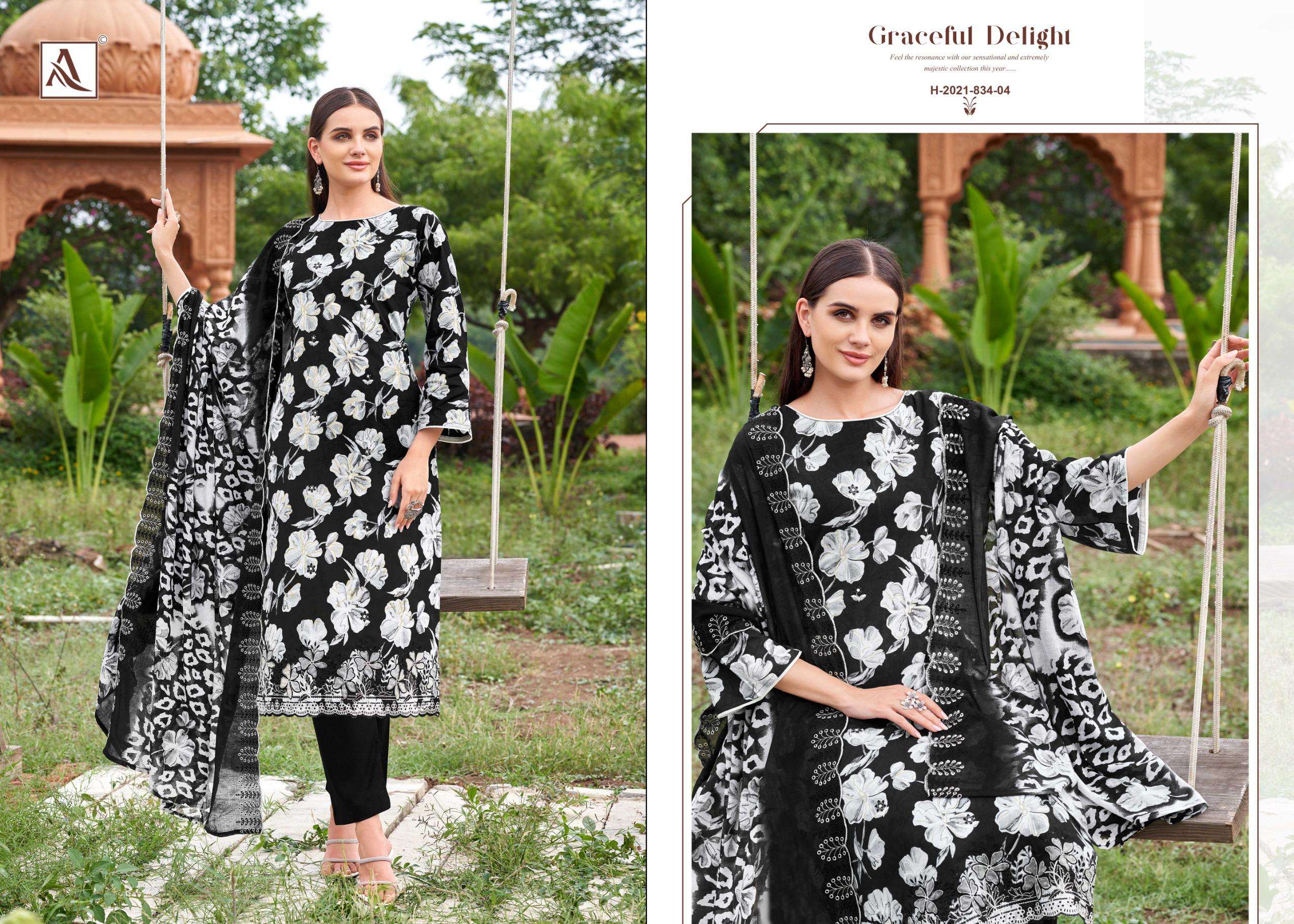 ALOK SUITS SAMIA COTTON PRINT WITH FANCY WORK SUIT