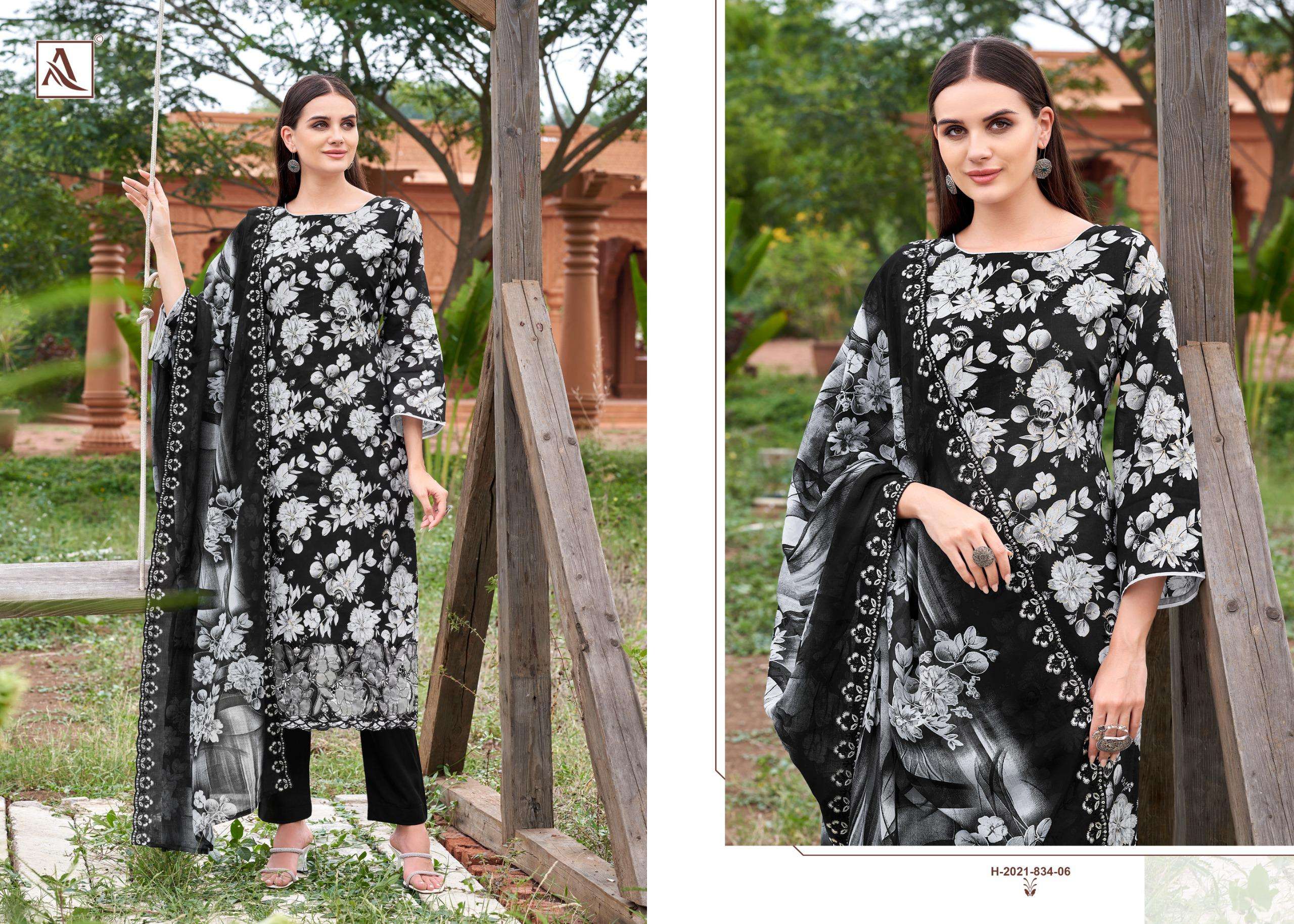 ALOK SUITS SAMIA COTTON PRINT WITH FANCY WORK SUIT