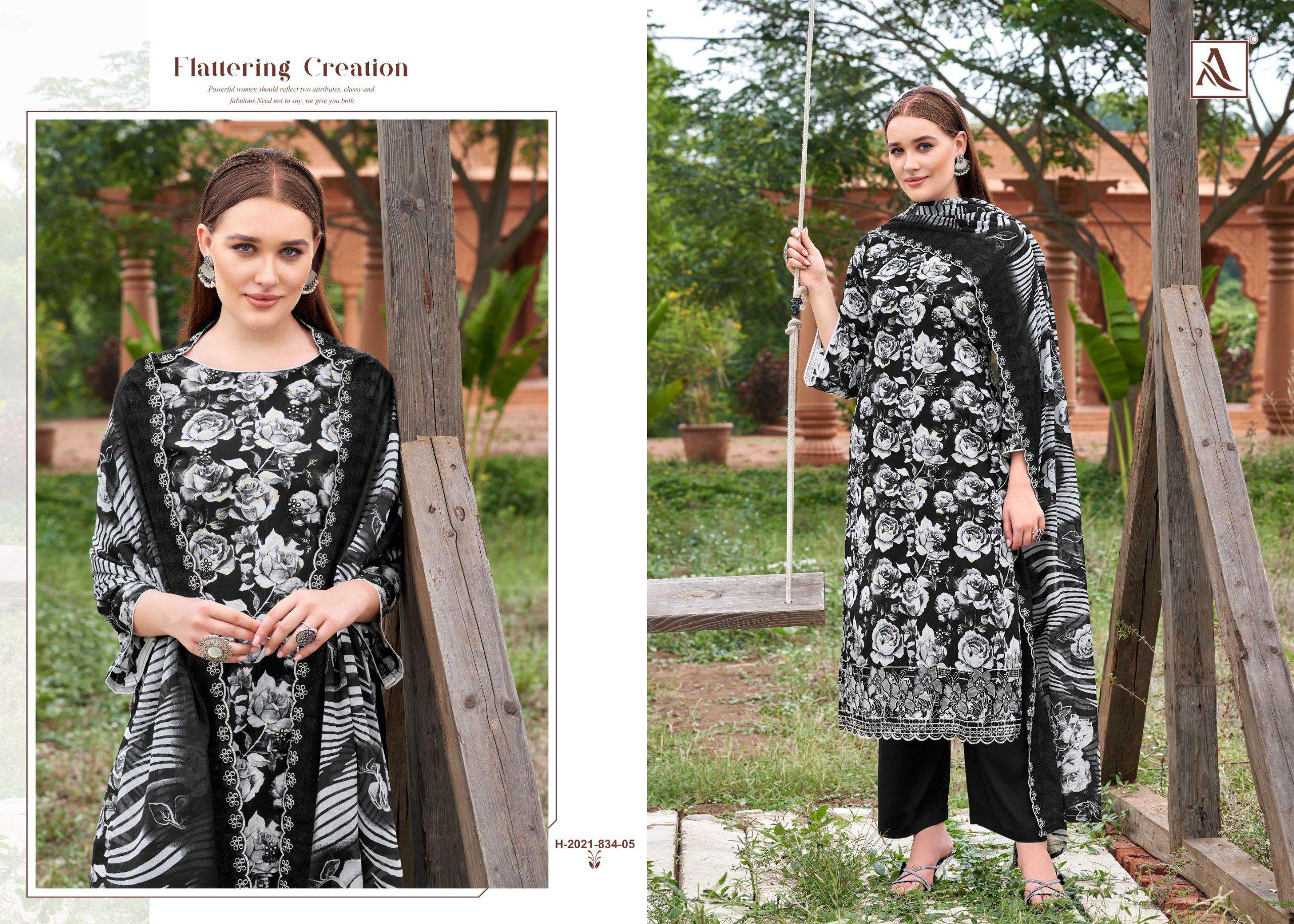 ALOK SUITS SAMIA COTTON PRINT WITH FANCY WORK SUIT