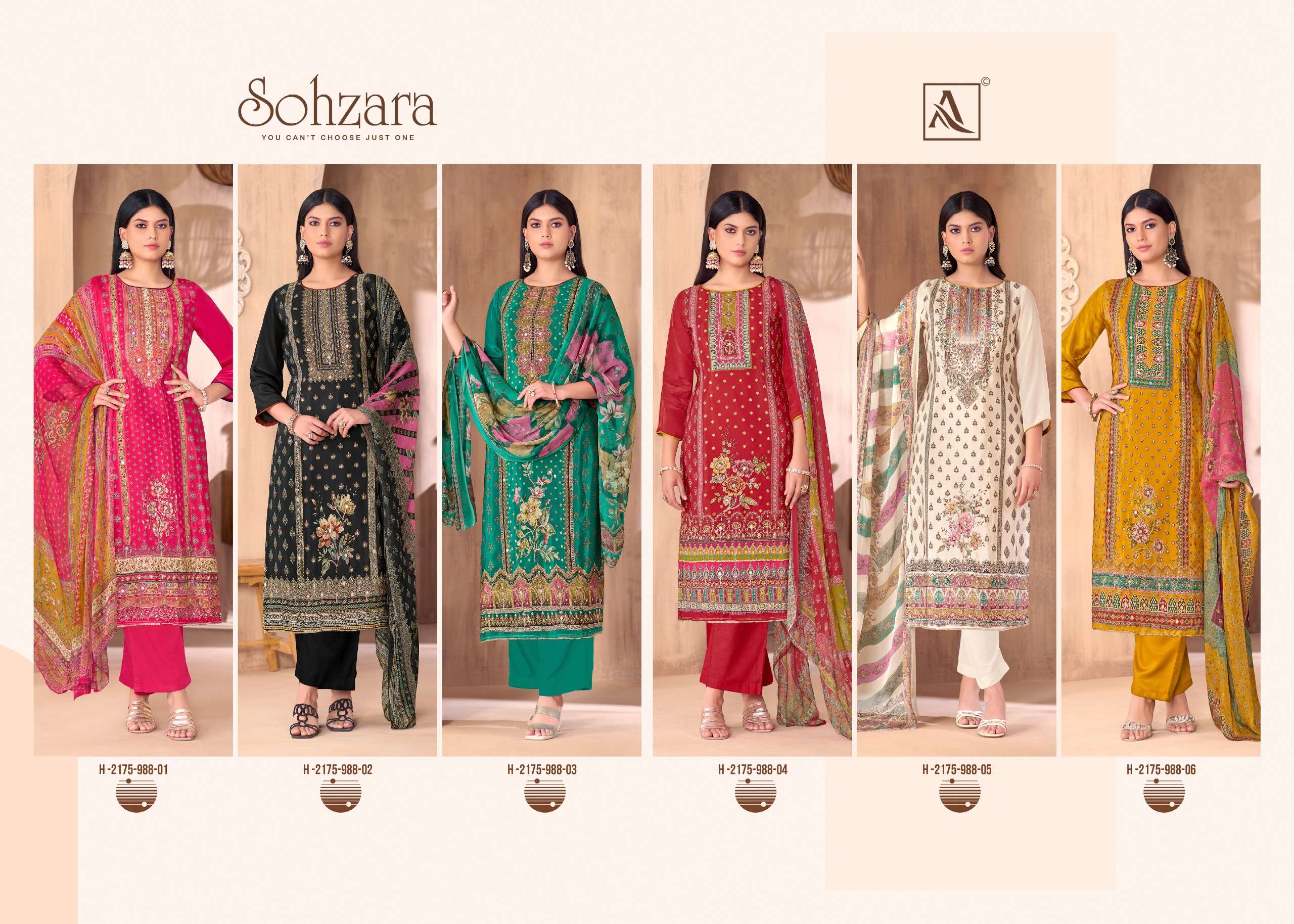 ALOK SUITS SOHZARA VISCOSE DIGITAL PRINT WITH FANCY WORK SUIT