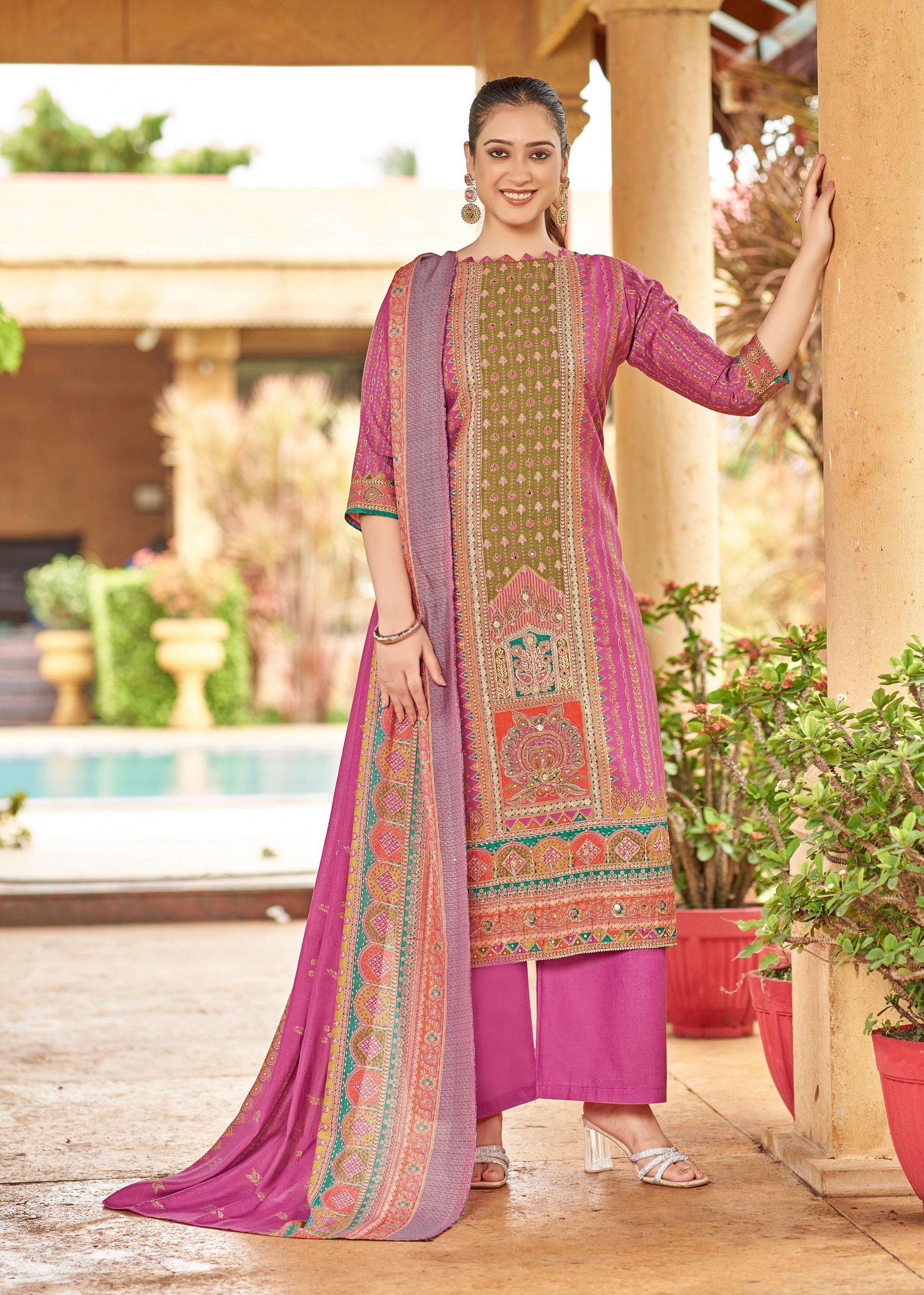 ALOK SUITS TANISHQ MODAL PRINT FABRIC FANCY HAND WORKS SUIT