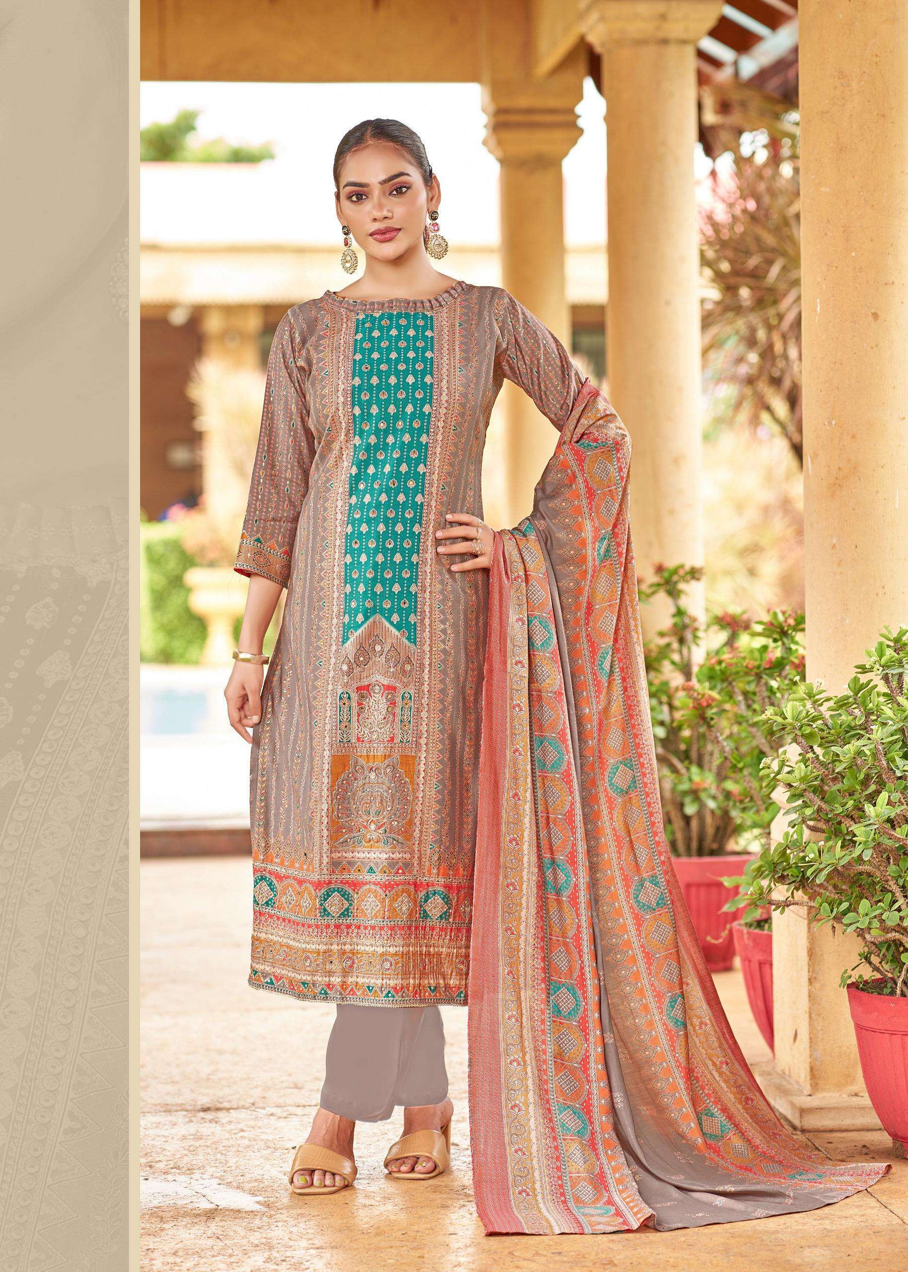 ALOK SUITS TANISHQ MODAL PRINT FABRIC FANCY HAND WORKS SUIT