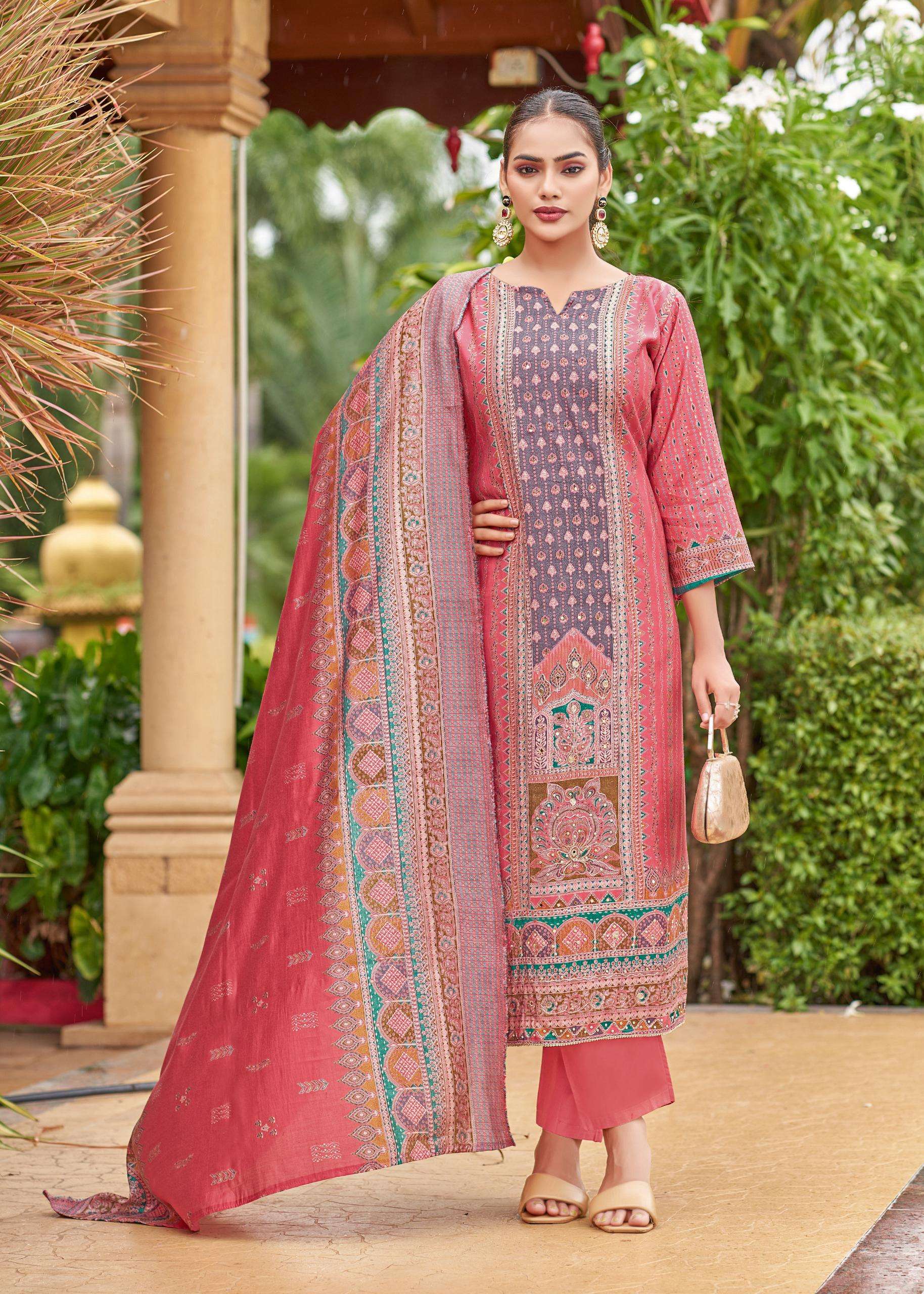 ALOK SUITS TANISHQ MODAL PRINT FABRIC FANCY HAND WORKS SUIT