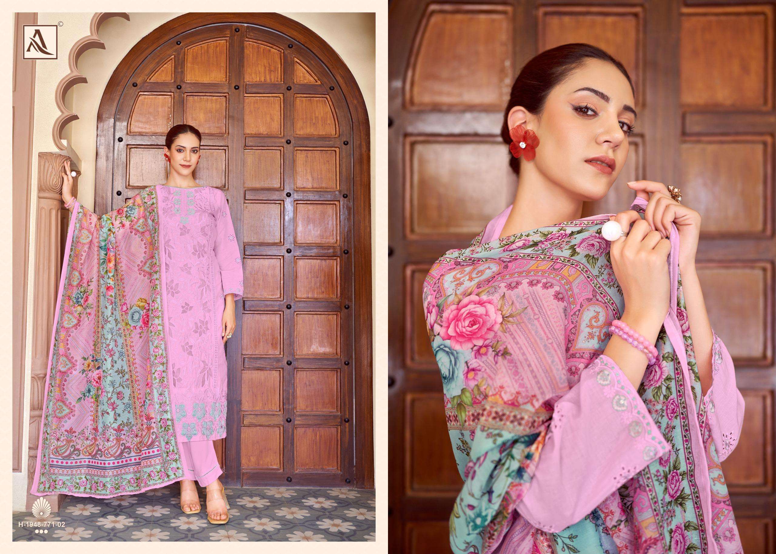 ALOK SUITS TASRIF LAWN COTTON FANCY EMBROIDERY WORK SUIT