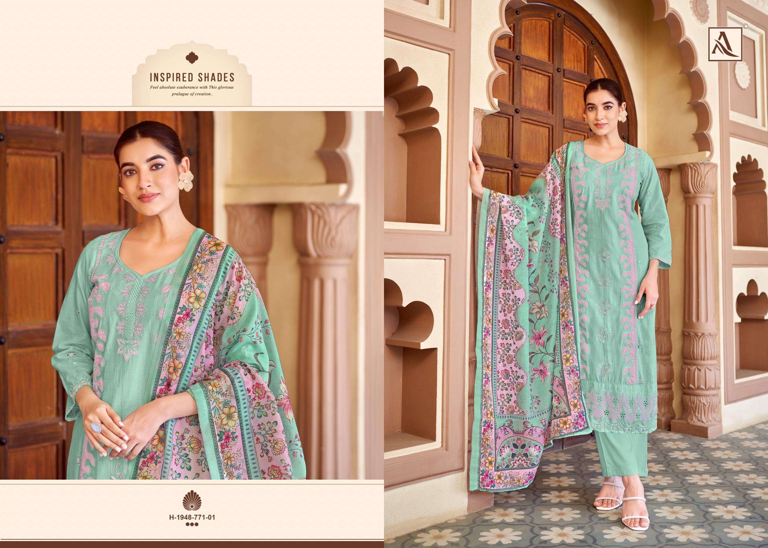 ALOK SUITS TASRIF LAWN COTTON FANCY EMBROIDERY WORK SUIT