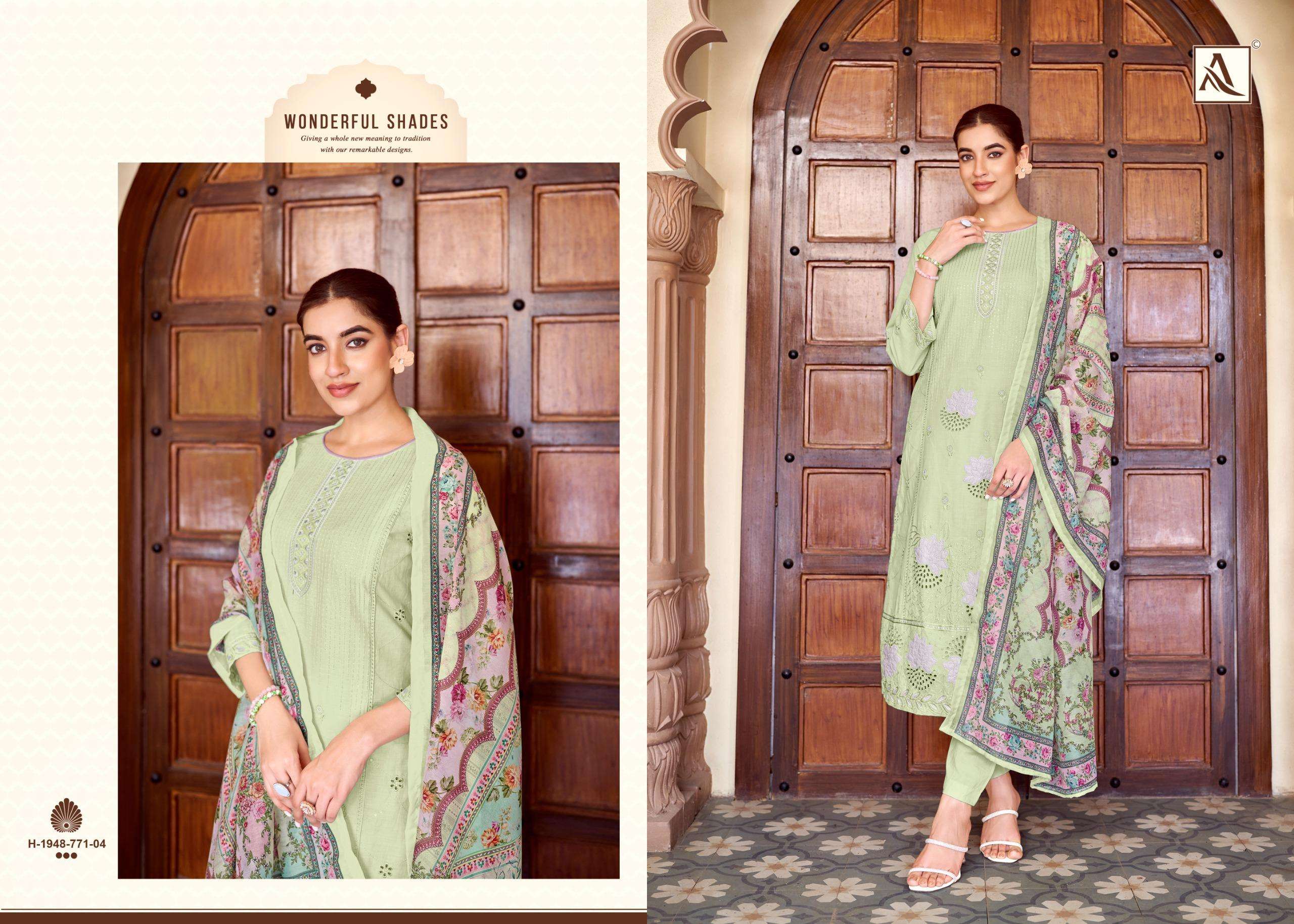 ALOK SUITS TASRIF LAWN COTTON FANCY EMBROIDERY WORK SUIT