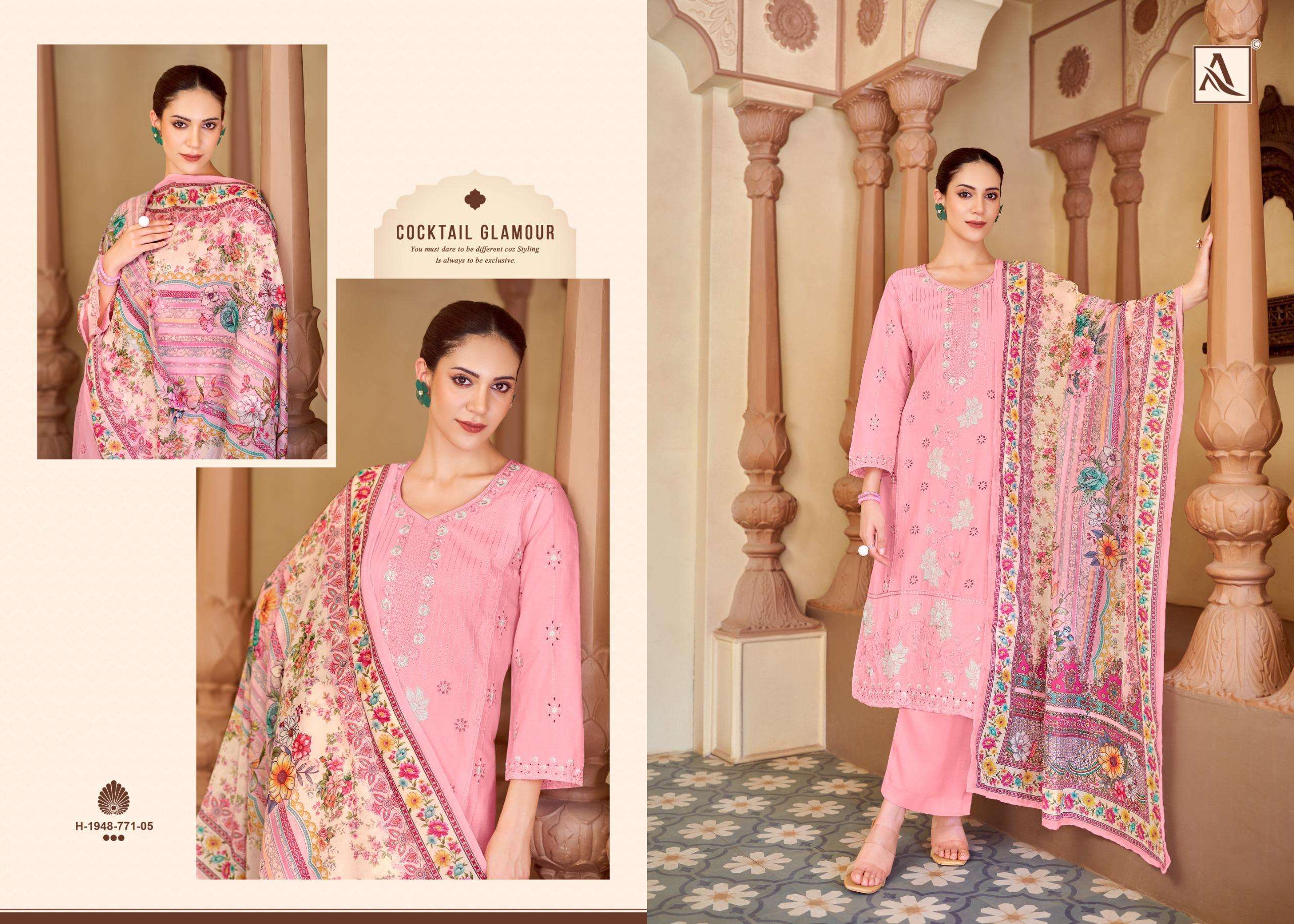ALOK SUITS TASRIF LAWN COTTON FANCY EMBROIDERY WORK SUIT