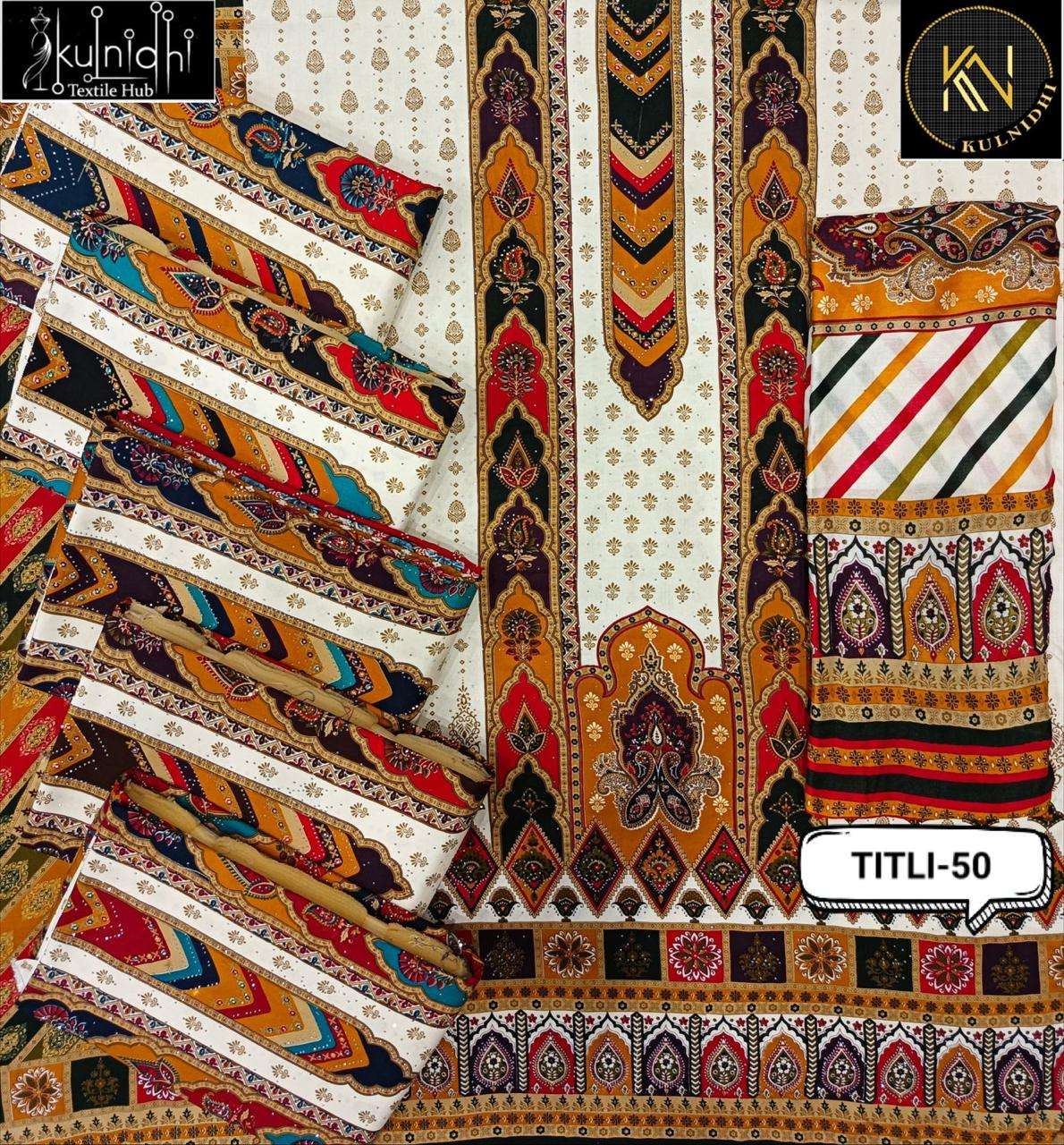 ALOK SUITS TITLI VISCOSE RAYON PRINT FANCY WORK SUITS 