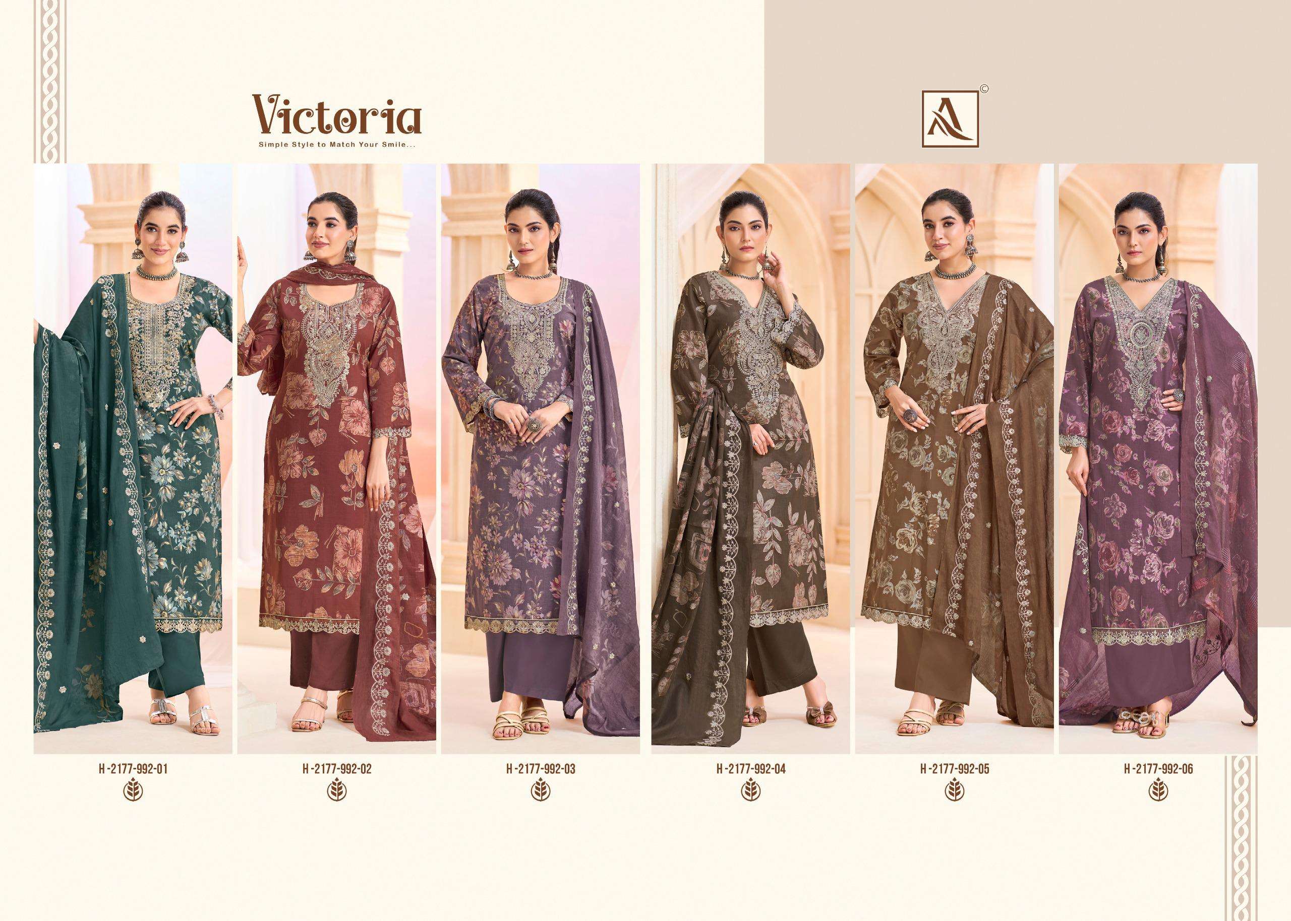 ALOK SUITS VICTORIA CAMBRIC COTTON PRINT WITH FANCY EMBROIDERY WORK SUIT