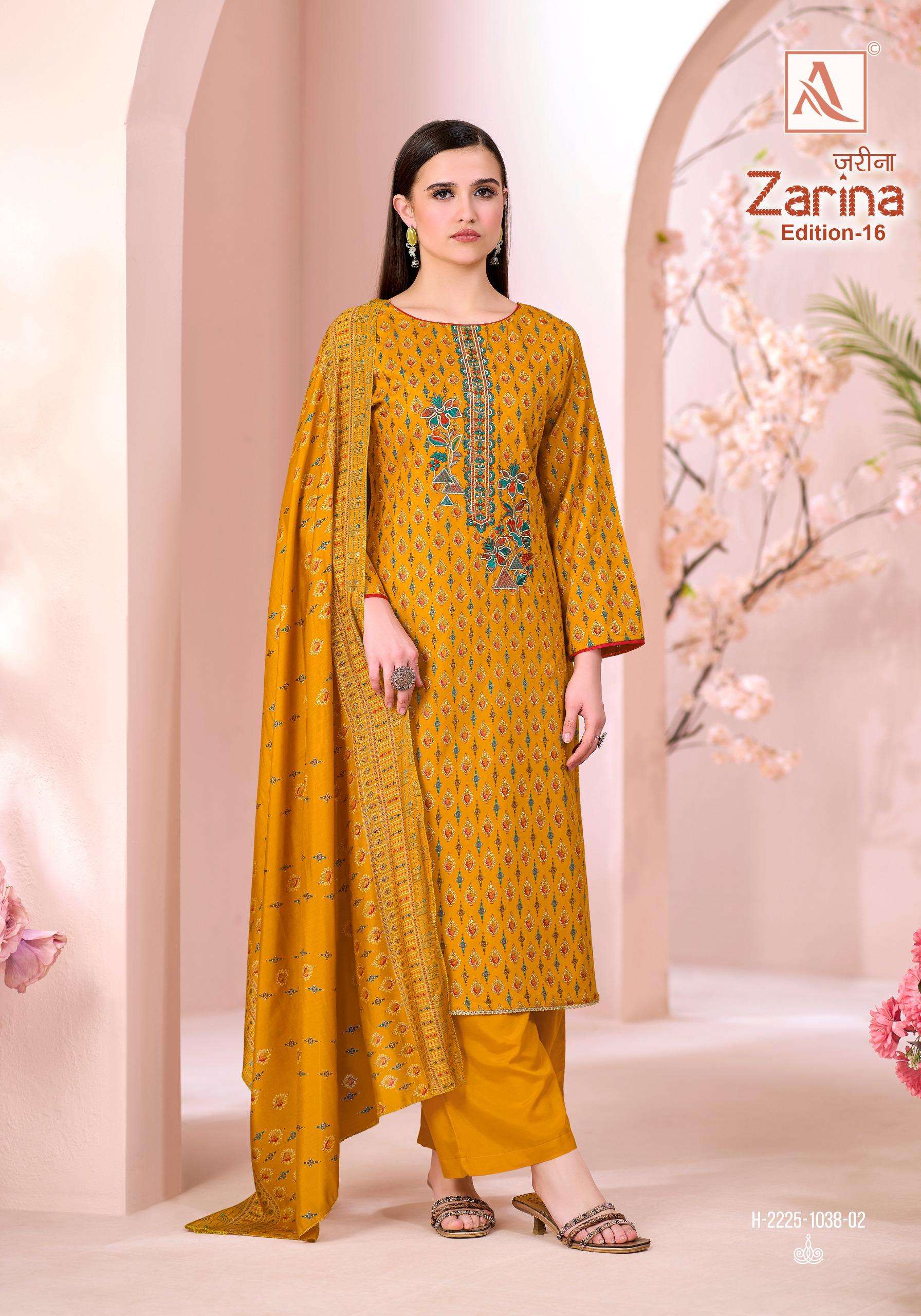 ALOK SUITS ZARINA EDITION 16 VISCOSE PRINT WITH FANCY EMBROIDERY WORK SUIT