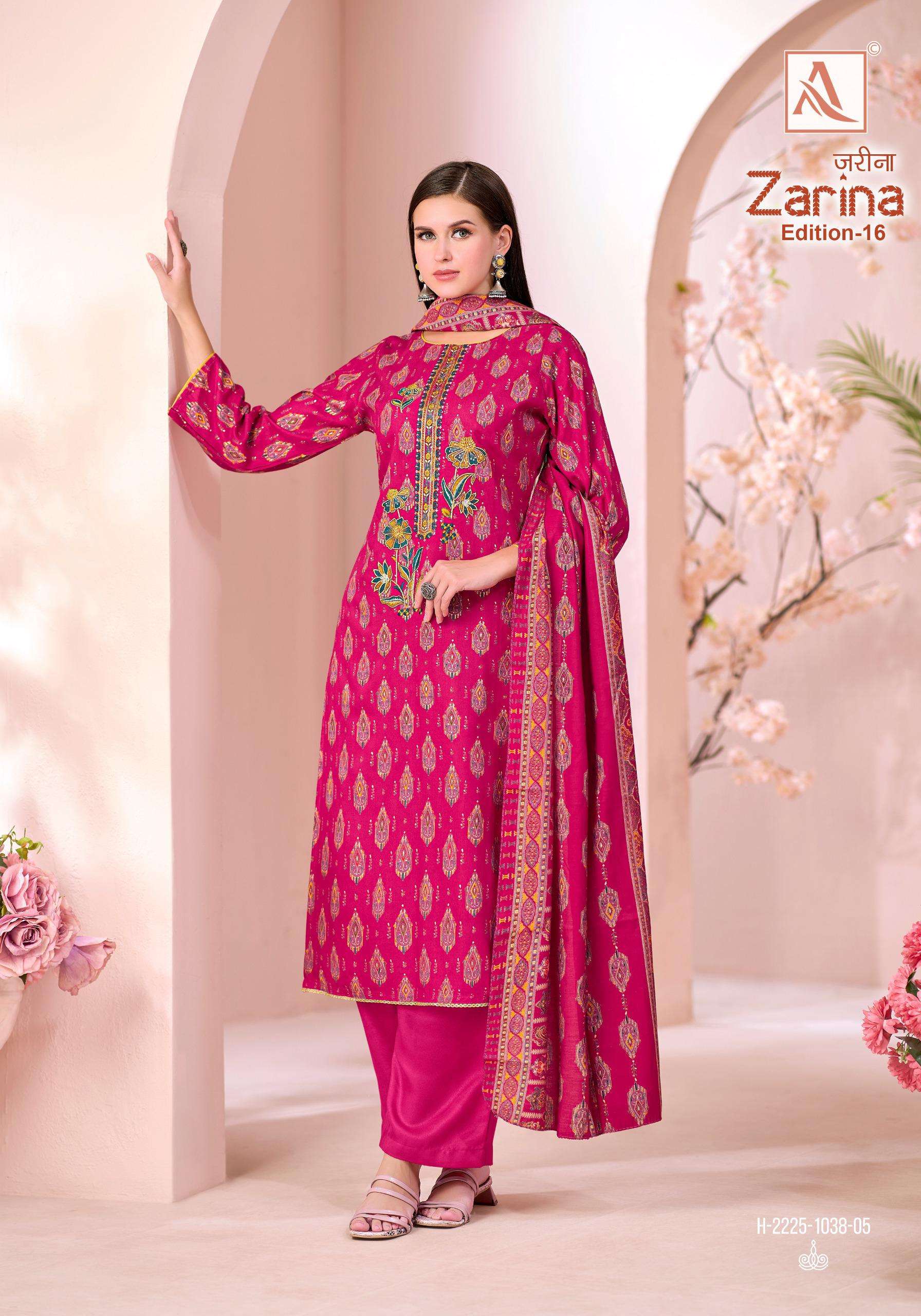 ALOK SUITS ZARINA EDITION 16 VISCOSE PRINT WITH FANCY EMBROIDERY WORK SUIT