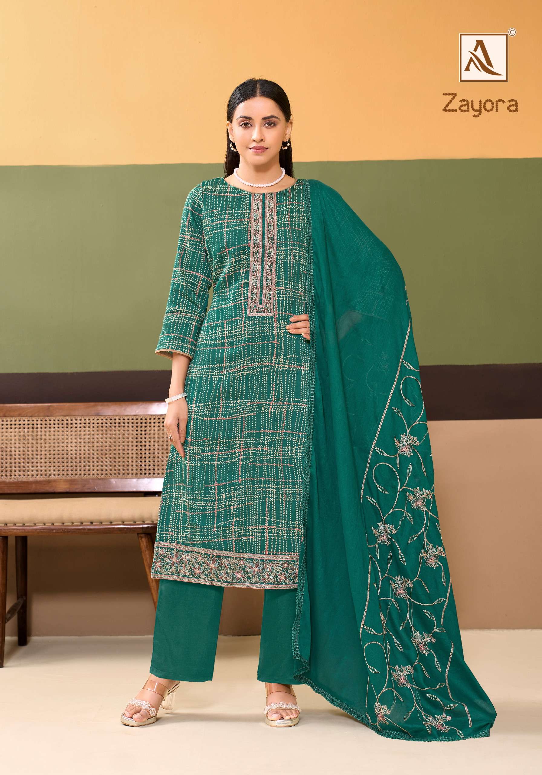 ALOK SUITS  ZAYORA JAM COTTON WITH FANCY EMBROIDERY WORK SUIT