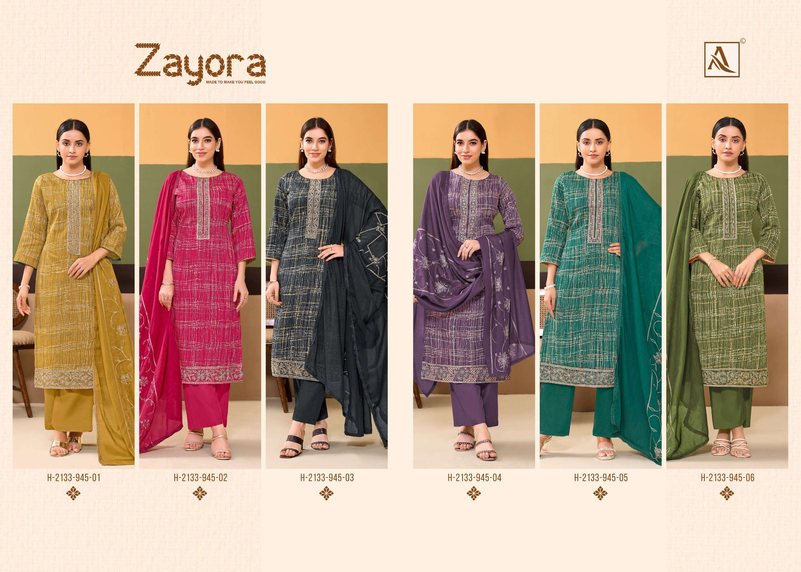 ALOK SUITS  ZAYORA JAM COTTON WITH FANCY EMBROIDERY WORK SUIT