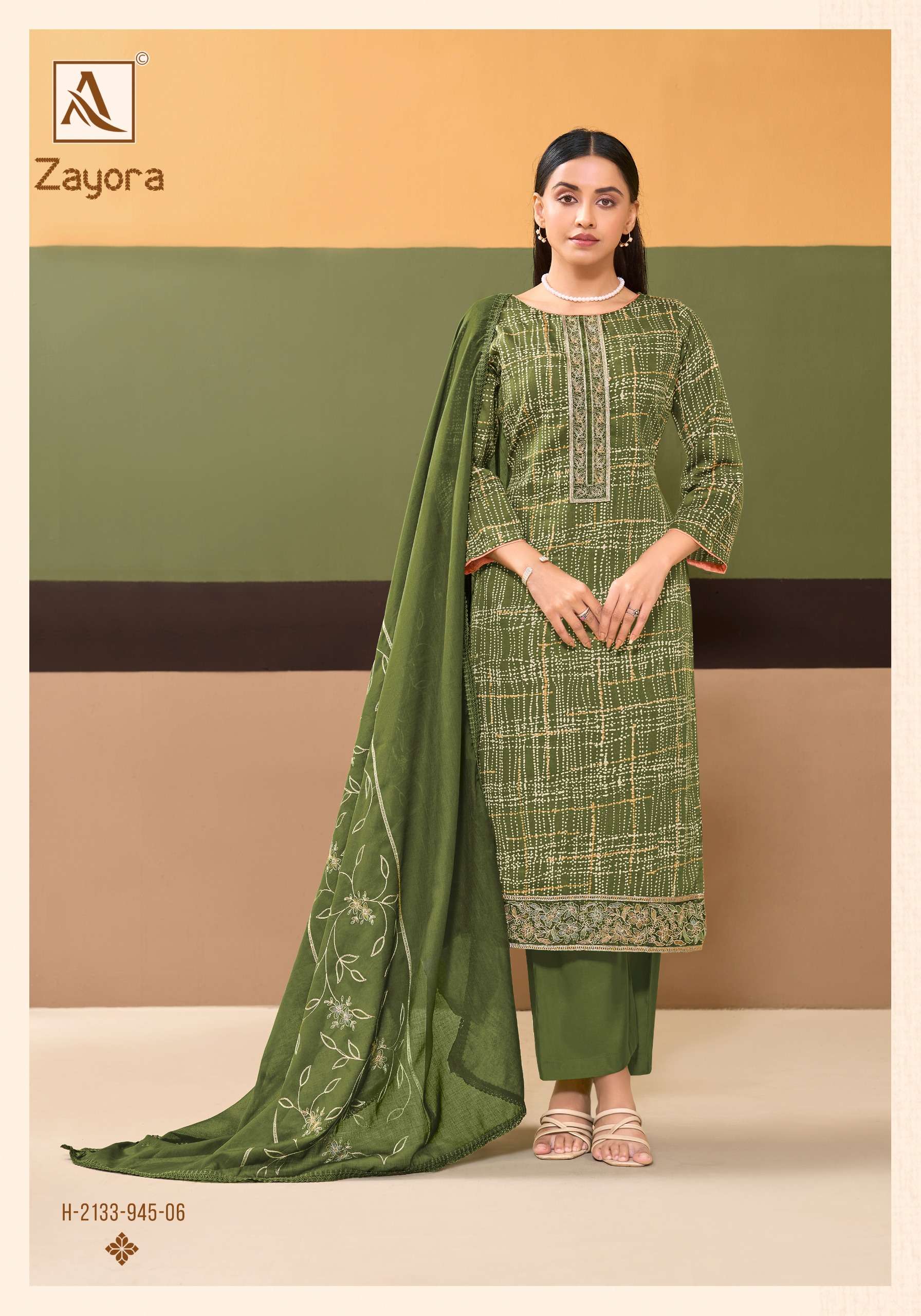 ALOK SUITS  ZAYORA JAM COTTON WITH FANCY EMBROIDERY WORK SUIT