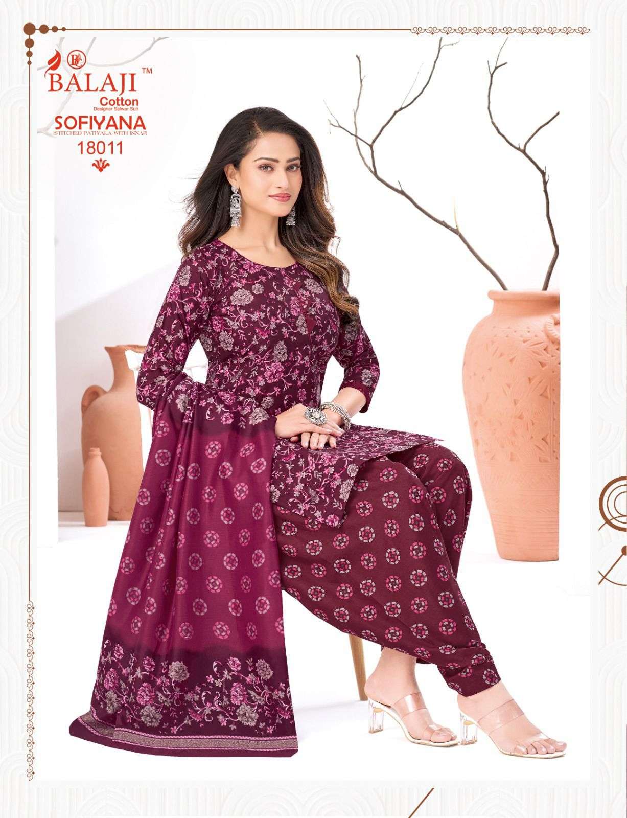  BALAJI COTTON SOFIYANA VOL 18 COTTON READY MADE PATIYALA SUIT