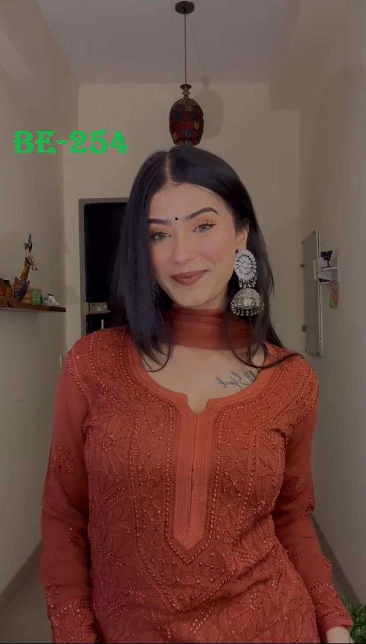 BE 254 GEORGETTE FANCY LUCKNOWI WORKS LADIES PARTY WEAR LADIES SUIT