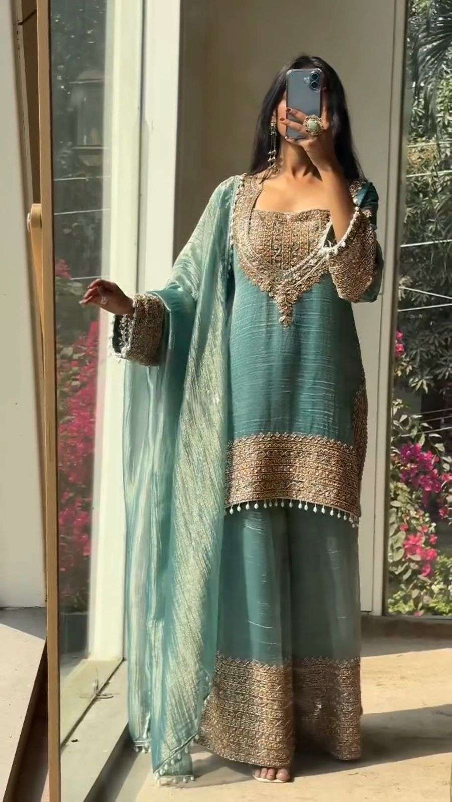 BE 451 SILK DESIGNER PARTY WEAR DESIGNER LOOK LADIES SUIT