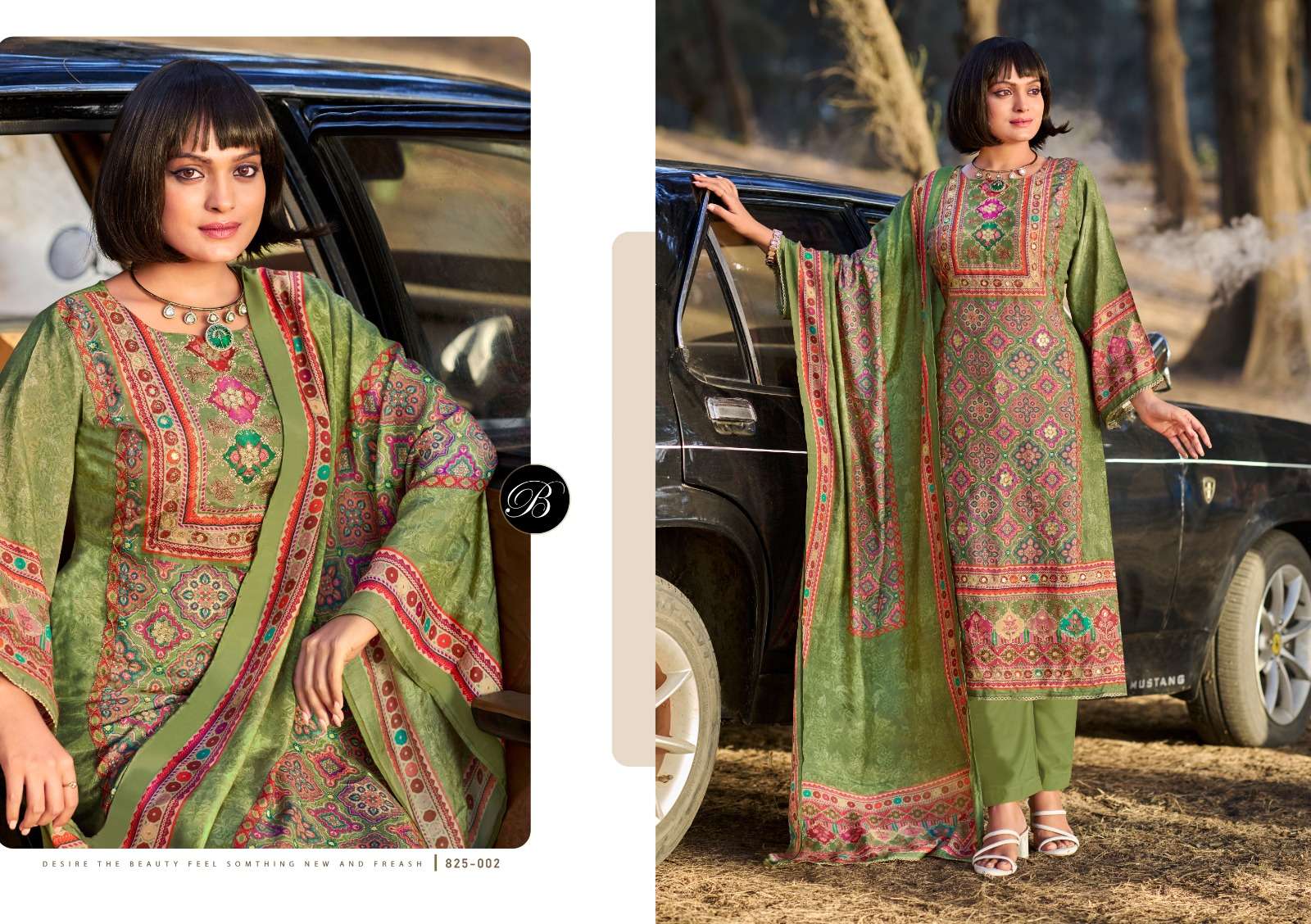 BELLIZA DESIGNER STUDIO APSARA VISCOSE DIGITAL PRINT WITH FANCY EMBROIDERY WORK SUIT