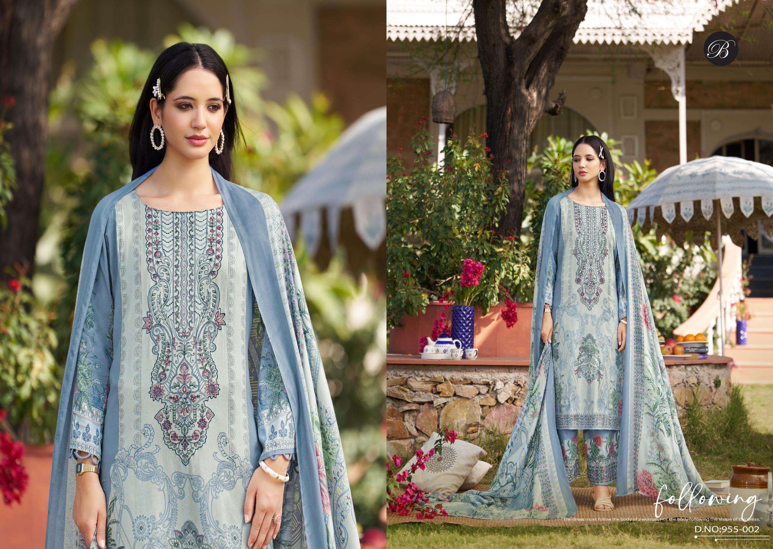 BELLIZA DESIGNER STUDIO DILKHUSH VOL 3 VISCOSE DIGITAL PRINT WITH FANCY WORK SUIT