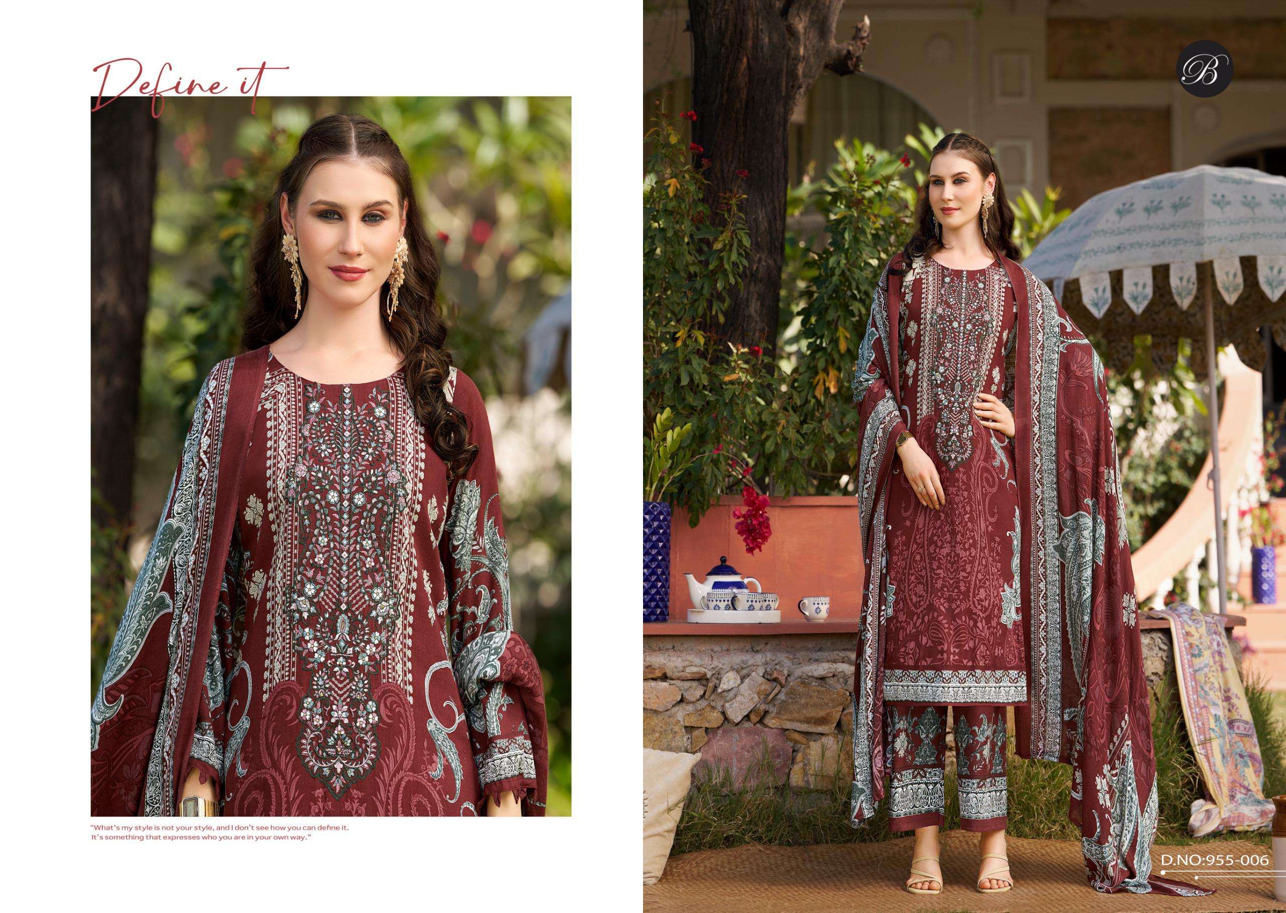 BELLIZA DESIGNER STUDIO DILKHUSH VOL 3 VISCOSE DIGITAL PRINT WITH FANCY WORK SUIT