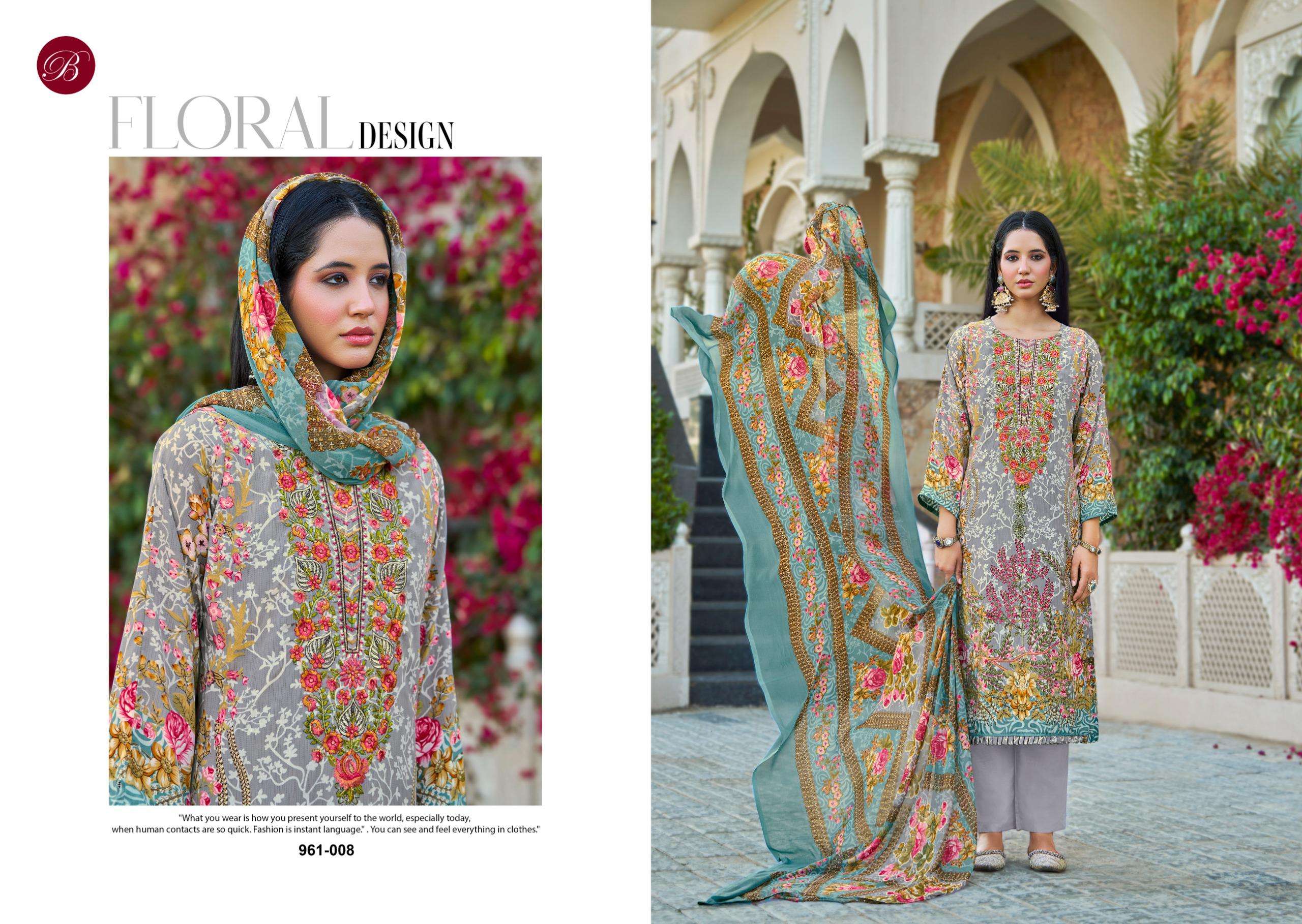BELLIZA DESIGNER STUDIO GAZAL VOL 2 CREPE DIGITAL PRINT WITH WORK SUIT