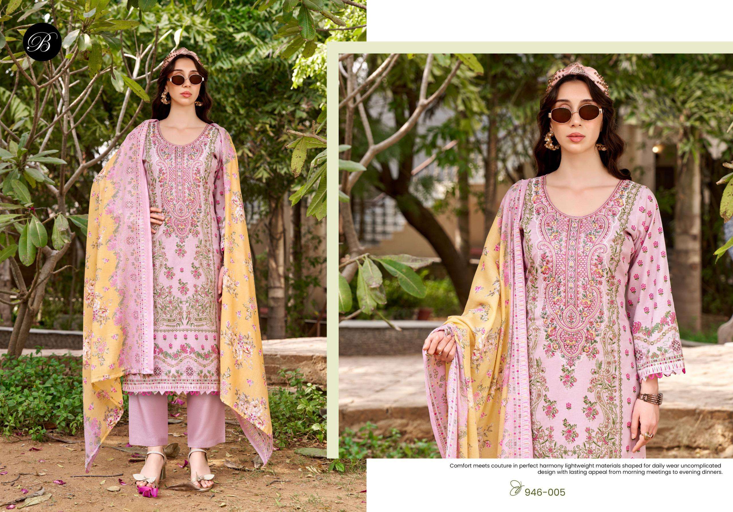 BELLIZA DESIGNER STUDIO NAIRA VOL 130 COTTON DIGITAL PRINT WITH FANCY WORK SUIT