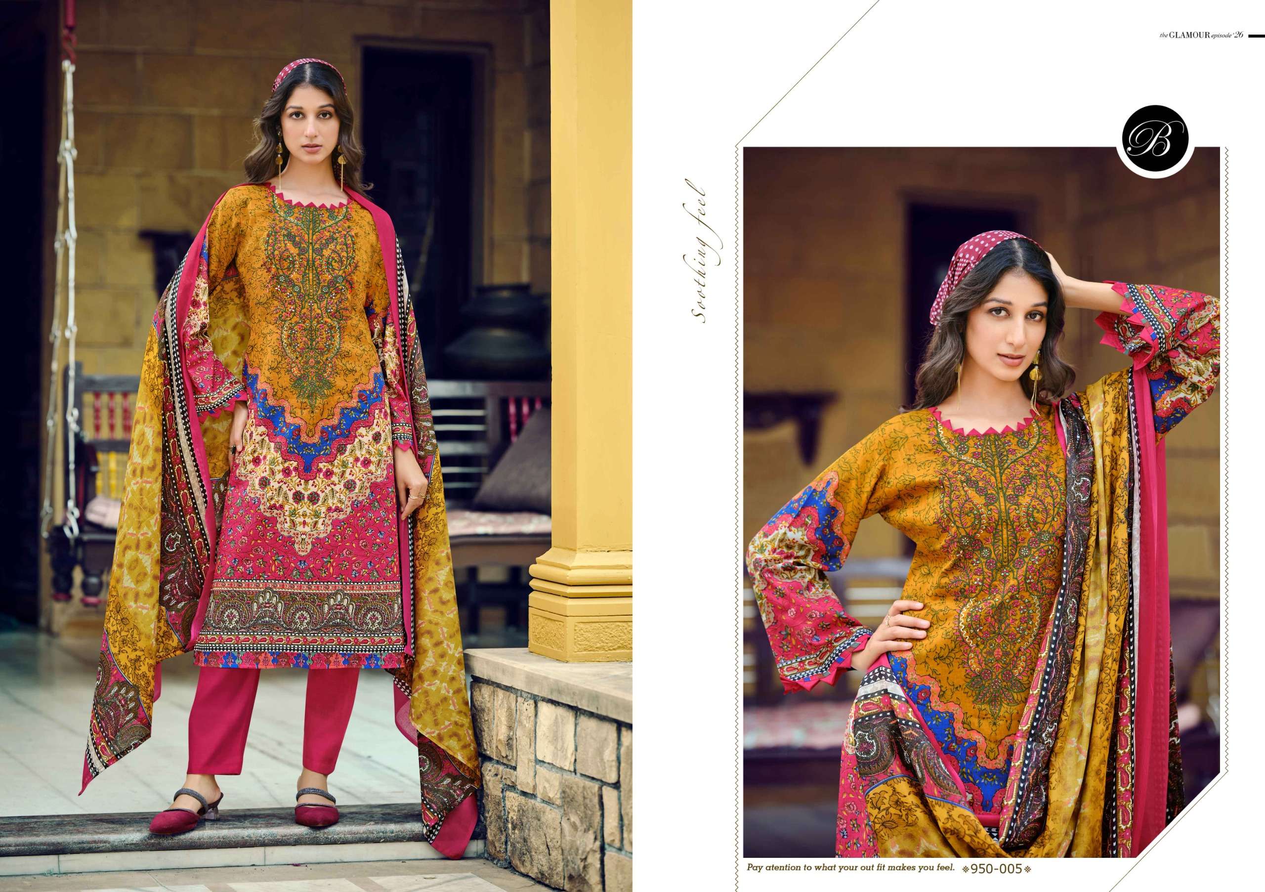 BELLIZA DESIGNER STUDIO NAIRA VOL 131 COTTON DIGITAL PRINT WITH FANCY WORK SUIT