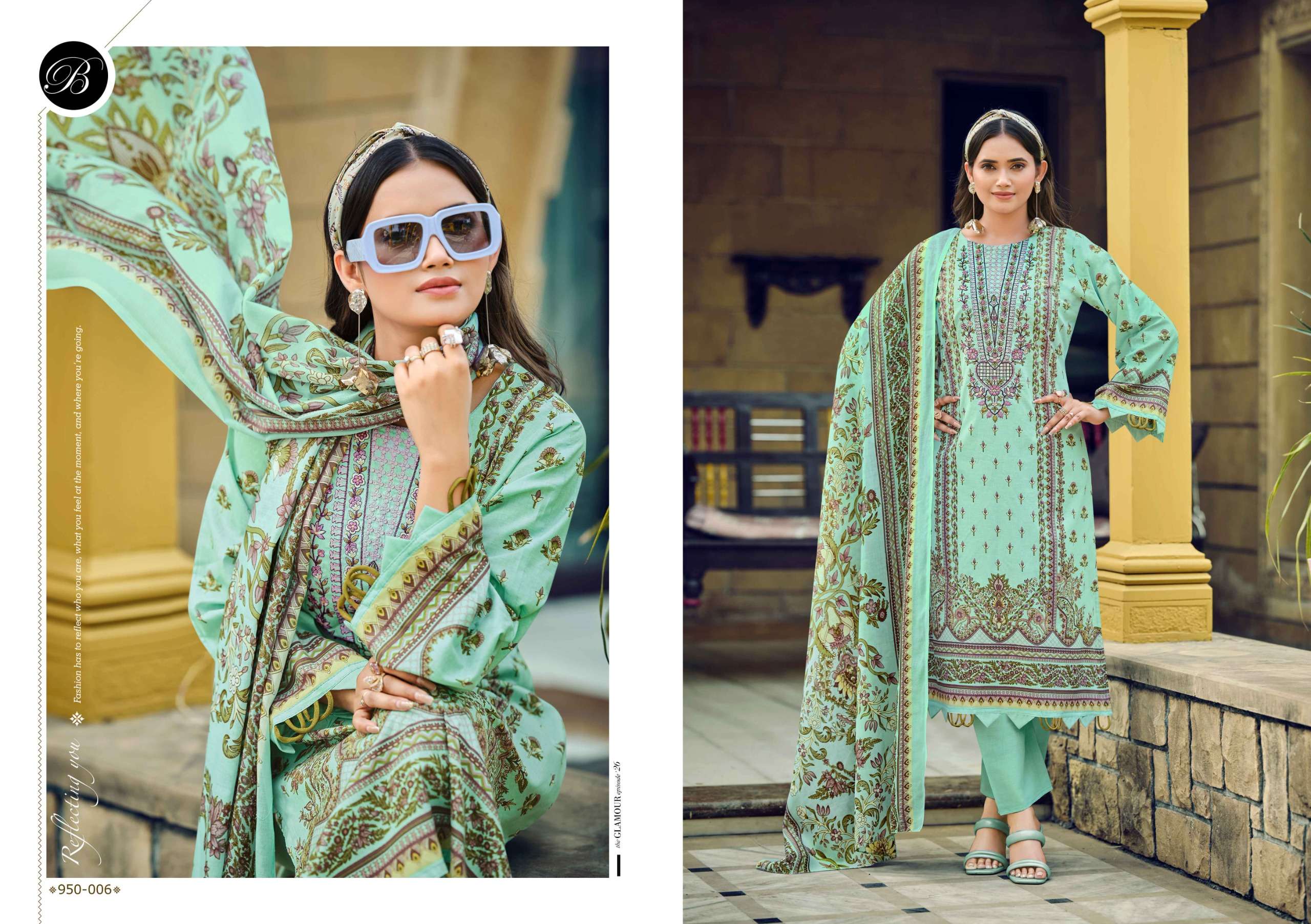 BELLIZA DESIGNER STUDIO NAIRA VOL 131 COTTON DIGITAL PRINT WITH FANCY WORK SUIT