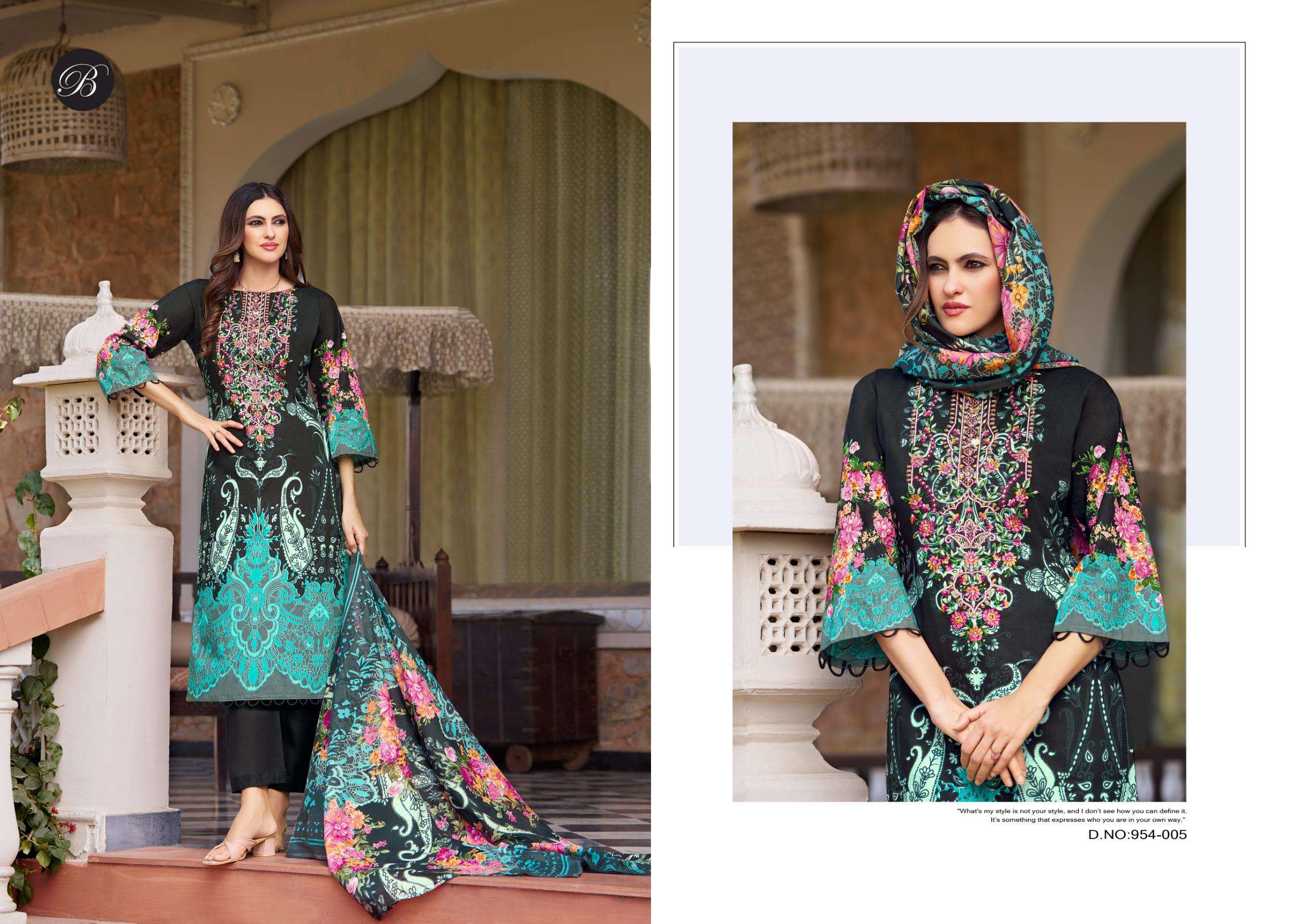 BELLIZA DESIGNER STUDIO NAIRA VOL 132 COTTON DIGITAL PRINT WITH FANCY WORK SUIT