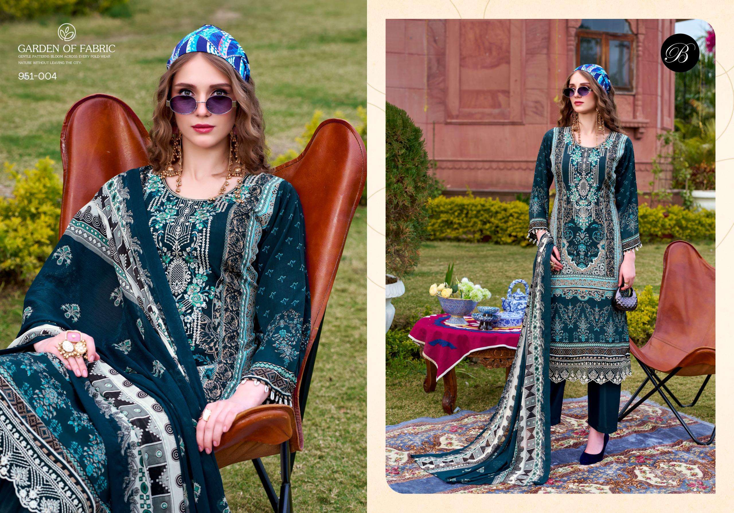 BELLIZA DESIGNER STUDIO RANGREZA CREPE DIGITAL PRINT WITH EMBROIDERY DESIGNER WORK SUIT