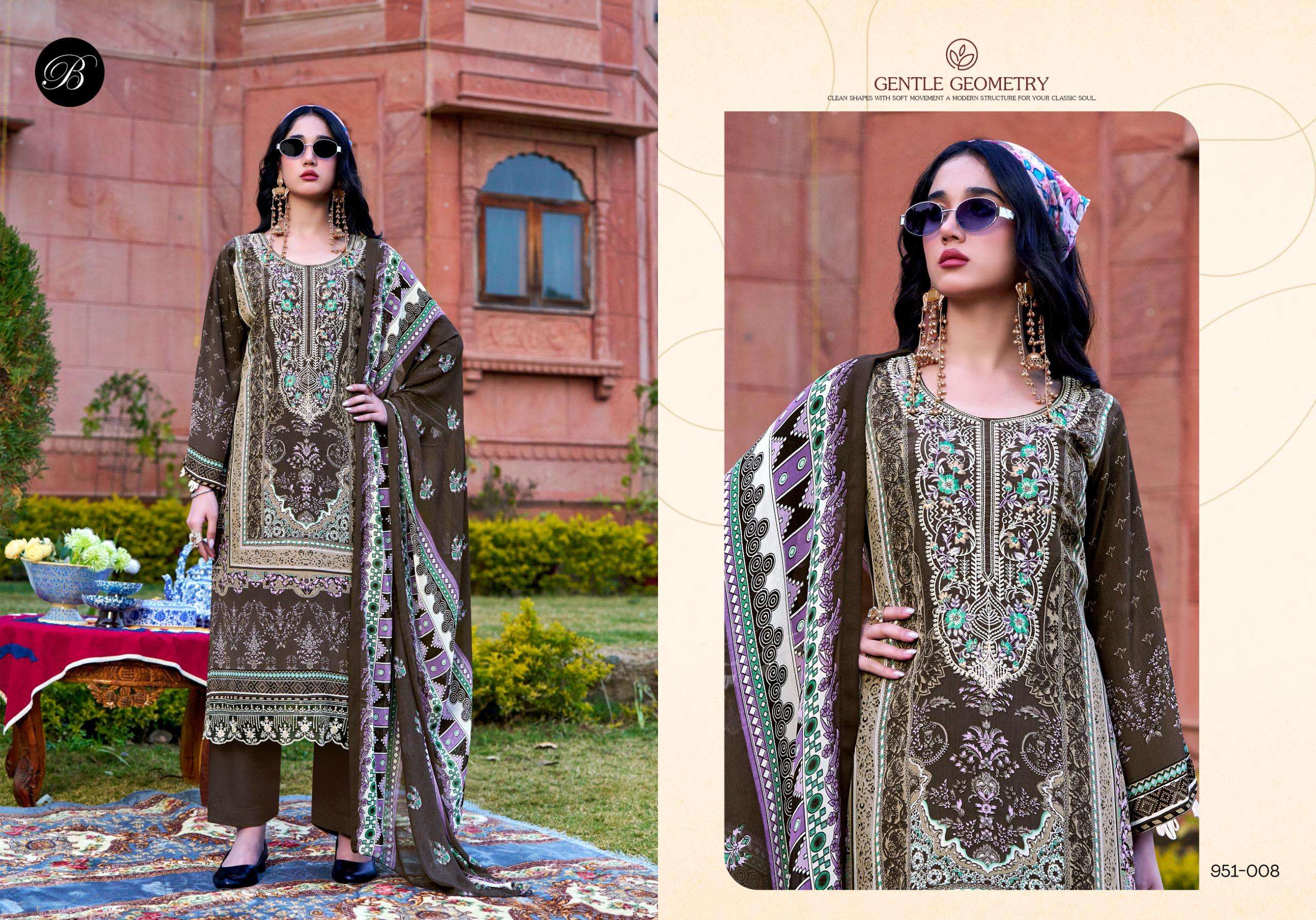 BELLIZA DESIGNER STUDIO RANGREZA CREPE DIGITAL PRINT WITH EMBROIDERY DESIGNER WORK SUIT