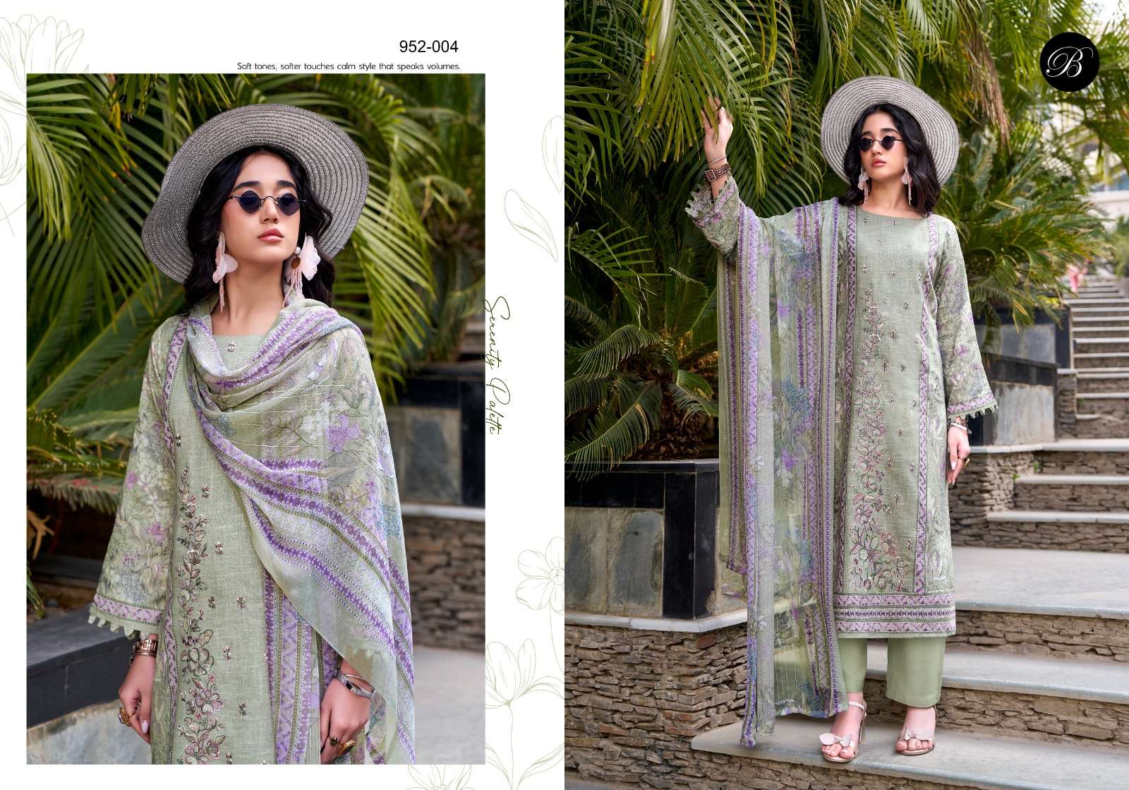 BELLIZA DESIGNER STUDIO REHANA COTTON DIGITAL PRINTS WITH FANCY WORK SUIT