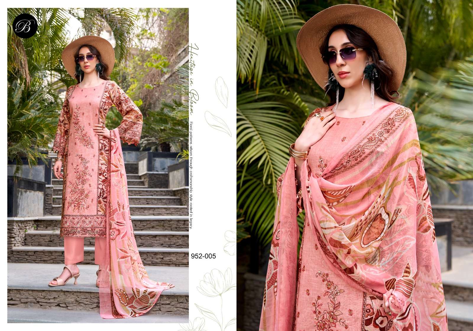 BELLIZA DESIGNER STUDIO REHANA COTTON DIGITAL PRINTS WITH FANCY WORK SUIT