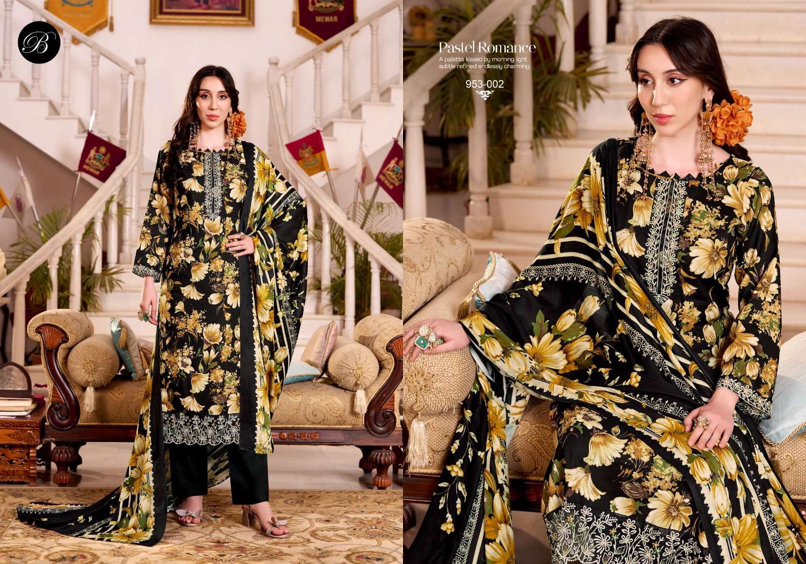 BELLIZA DESIGNER STUDIO RENIZA VISCOSE DIGITAL PRINT WITH EMBROIDERY WORK SUIT