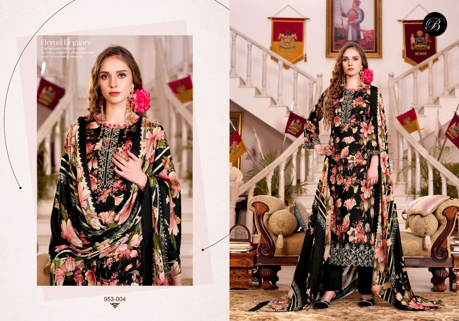 BELLIZA DESIGNER STUDIO RENIZA VISCOSE DIGITAL PRINT WITH EMBROIDERY WORK SUIT