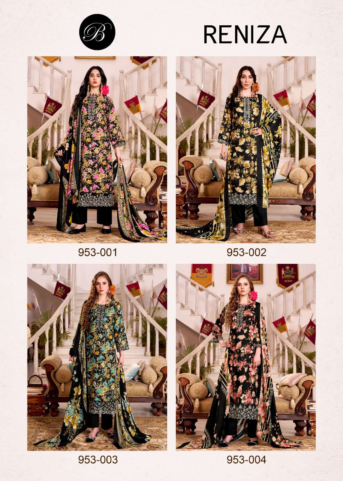 BELLIZA DESIGNER STUDIO RENIZA VISCOSE DIGITAL PRINT WITH EMBROIDERY WORK SUIT