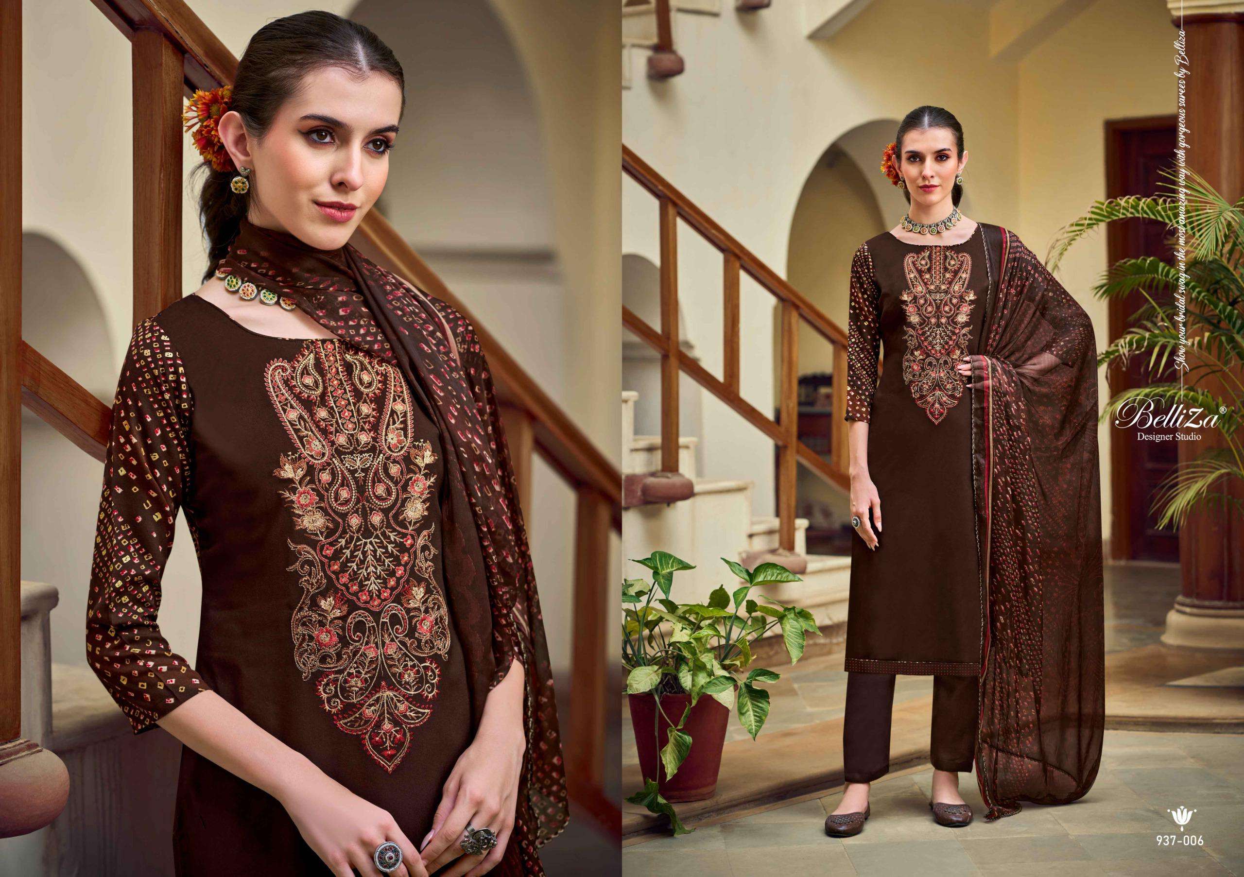 BELLIZA DESIGNER STUDIO ZAISHA VISCOSE DIGITAL PRINT WITH FANCY WORK SUIT