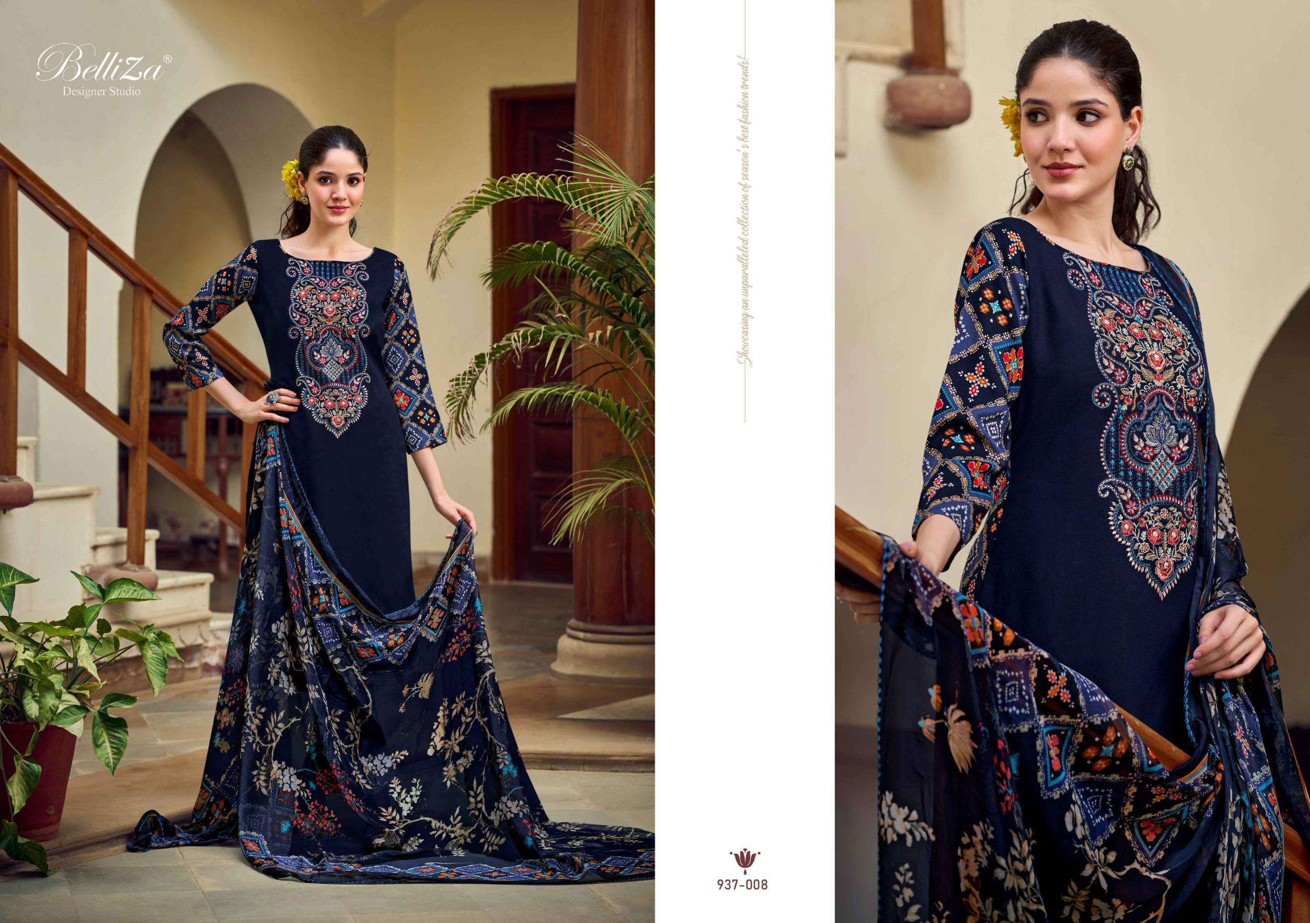 BELLIZA DESIGNER STUDIO ZAISHA VISCOSE DIGITAL PRINT WITH FANCY WORK SUIT