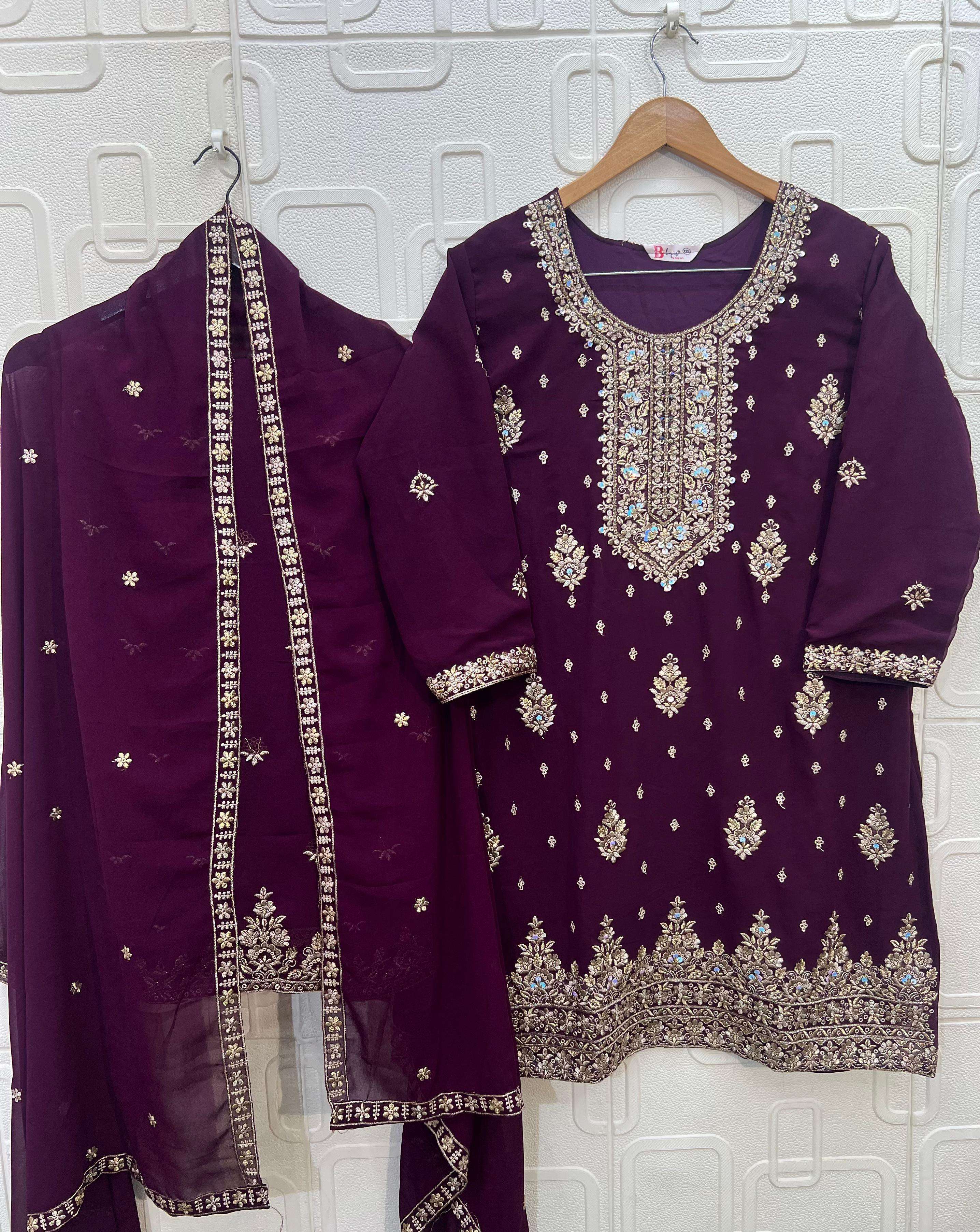  BILQIS B 248 GEORGETTE HEAVY EMBROIDERED READY MADE PAKISTANI SUIT