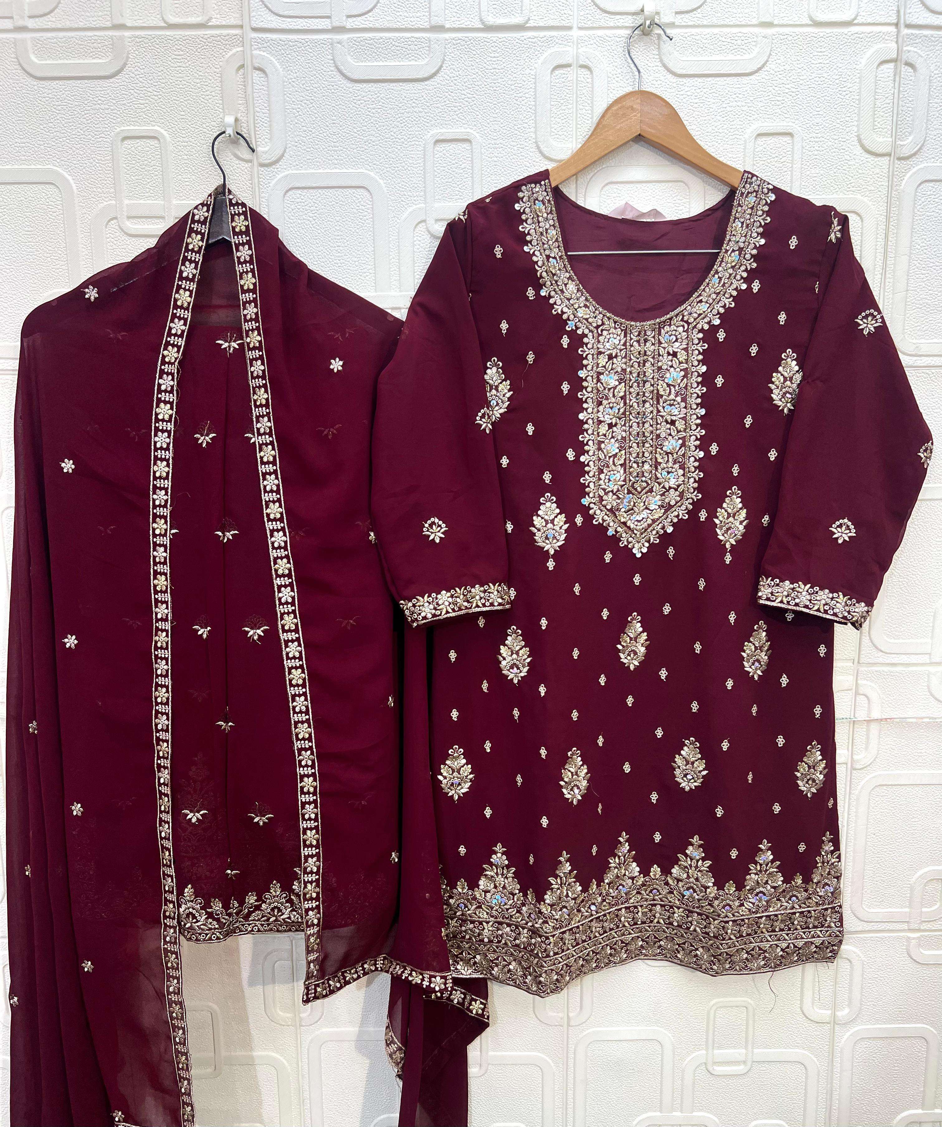  BILQIS B 248 GEORGETTE HEAVY EMBROIDERED READY MADE PAKISTANI SUIT