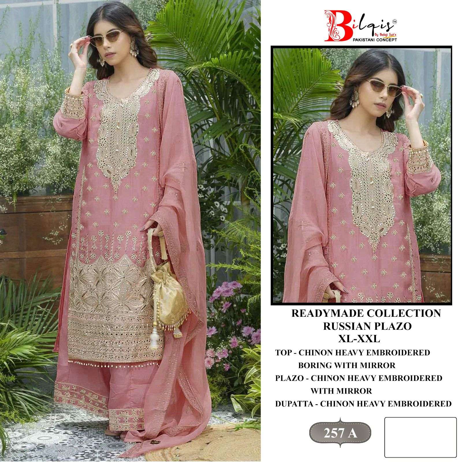 BILQIS B 257 CHINON HEAVY EMBROIDERED DESIGNER PAKISTANI SUIT
