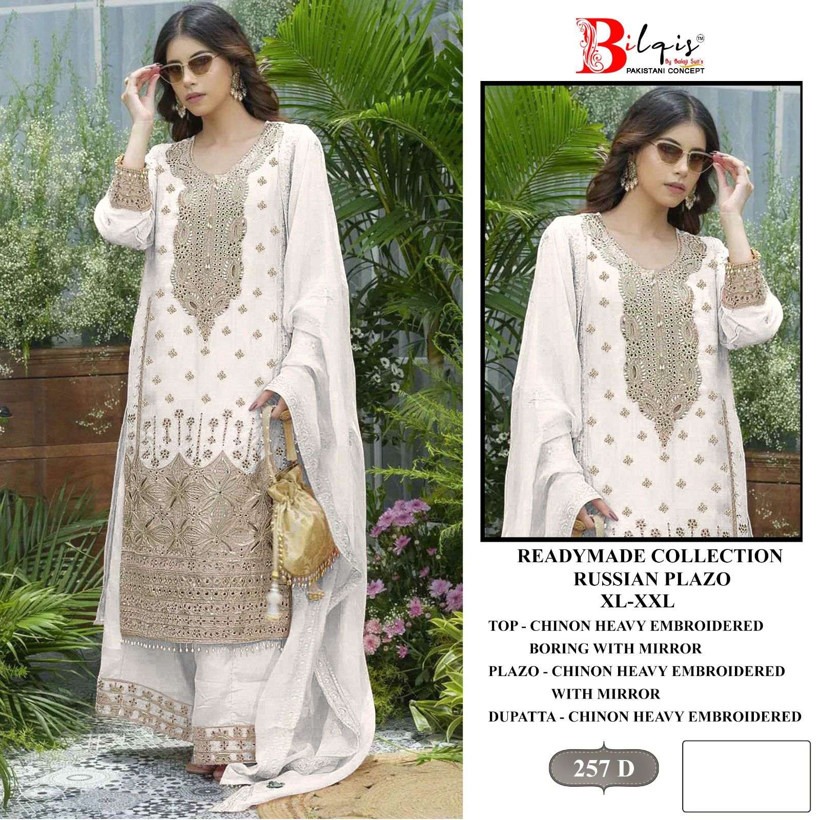 BILQIS B 257 CHINON HEAVY EMBROIDERED DESIGNER PAKISTANI SUIT