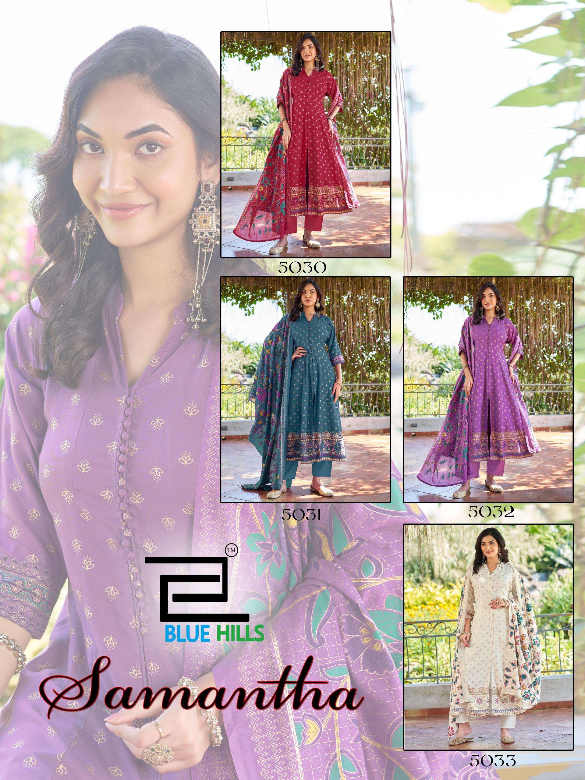 BLUE HILLS SAMANTHA RAYON FANCY WORKS LADIES 3PIECE SET COLLECTION 