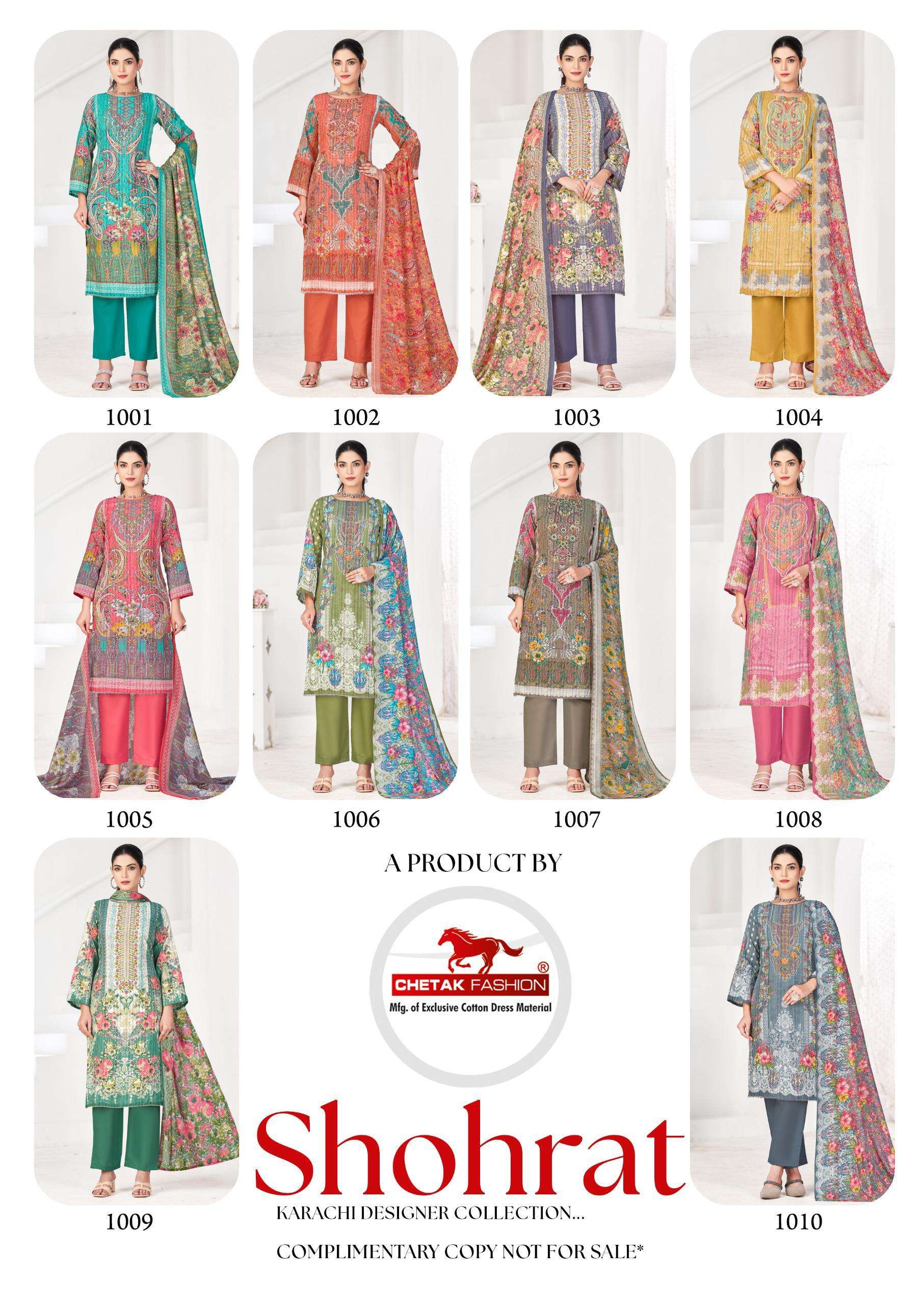 CHETAK FASHION SHOHRAT VOL 1 COTTON DIGITAL PRINT SALWAR SUIT