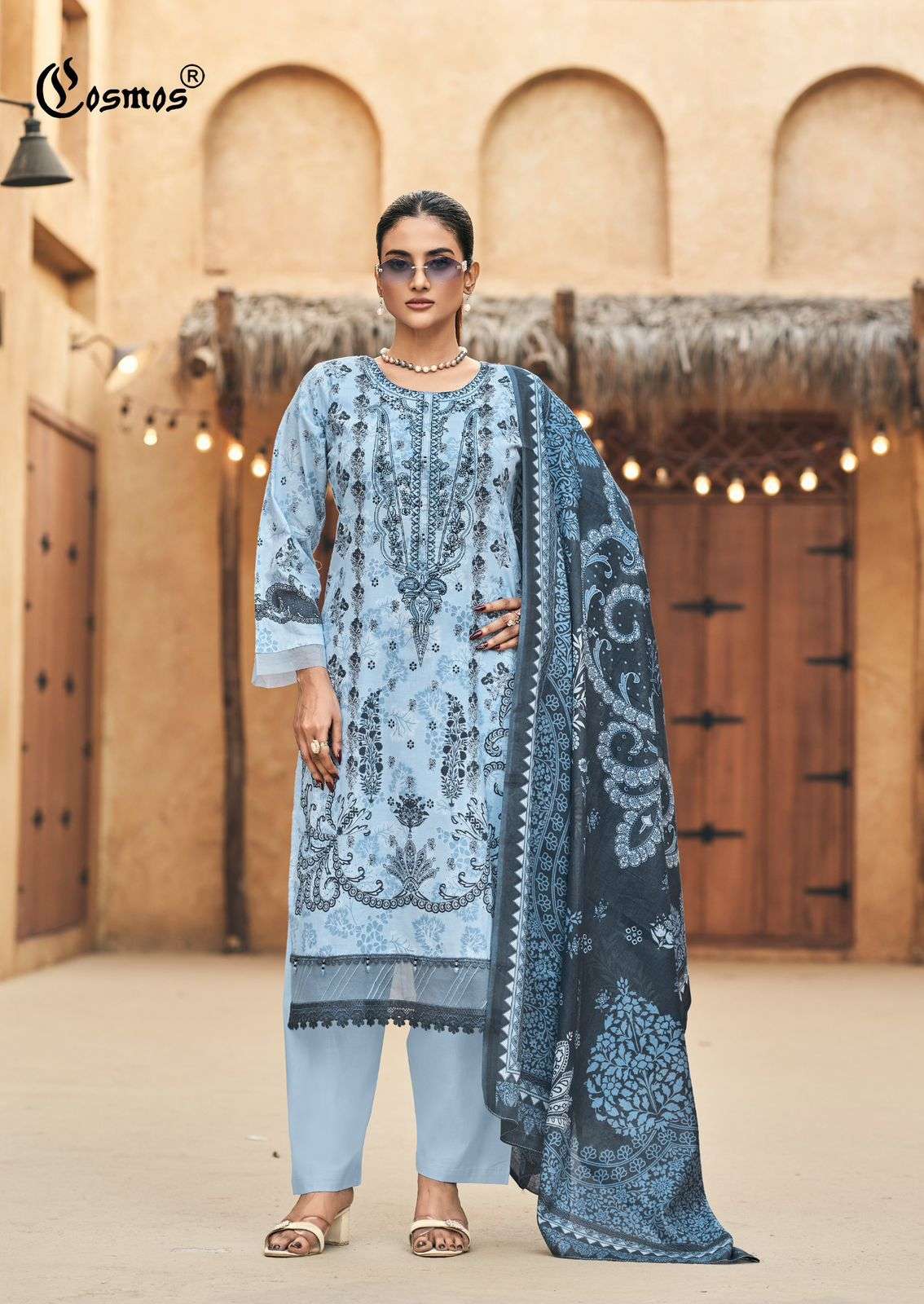 COSMOS FASHION BLISS LAWN VOL 2 LAWN COTTON FANCY EMBROIDERY WORK SUIT