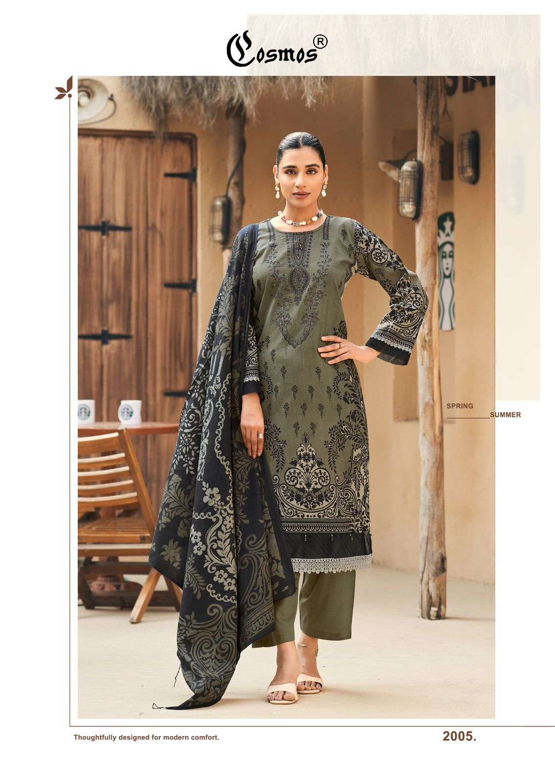 COSMOS FASHION BLISS LAWN VOL 2 LAWN COTTON FANCY EMBROIDERY WORK SUIT